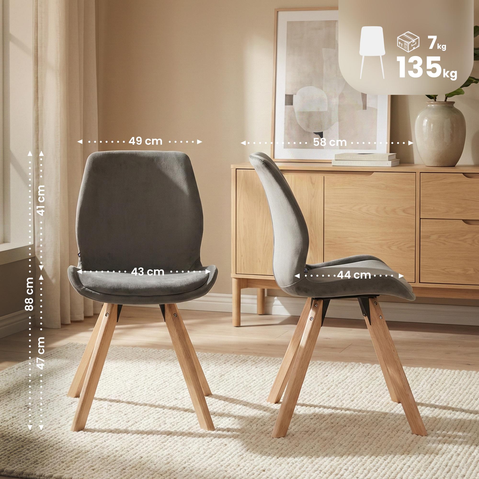 2er Set Stuhl Luna Samt