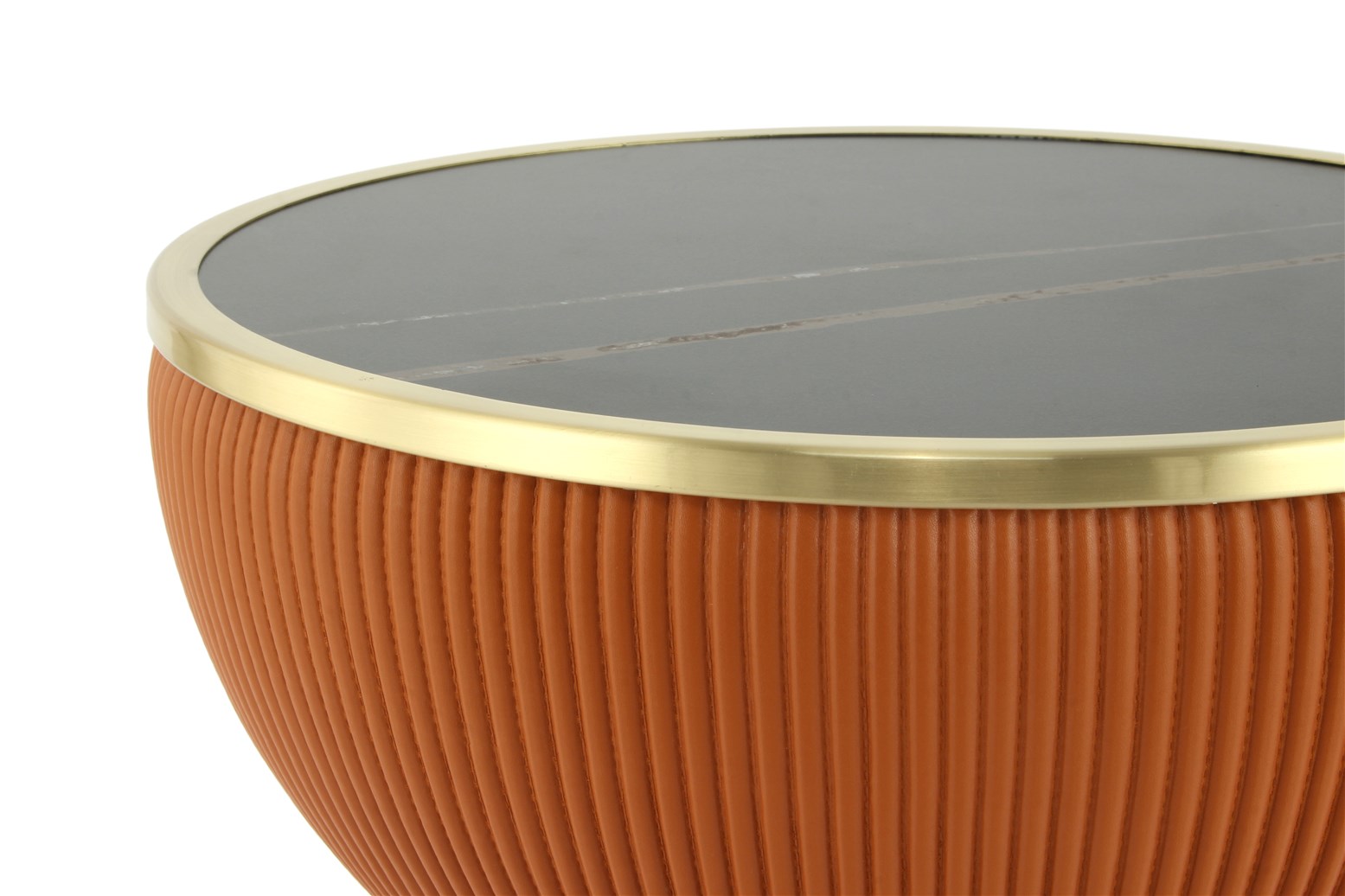 Beistelltisch mit gesinterter Steinplatte und Eisengestell