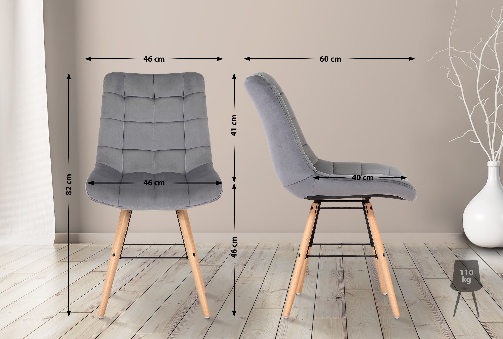 2er Set Stühle Leni Samt