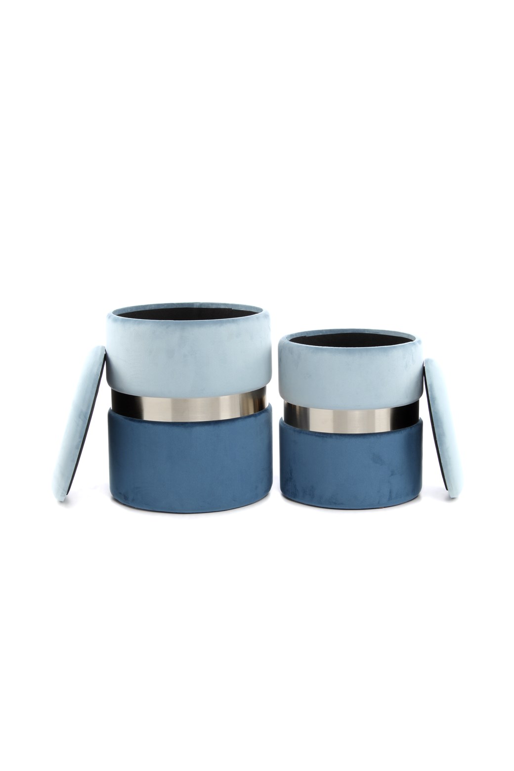 Hocker Hocker Zora 125 2er-Set Hellblau / Silber / Blau