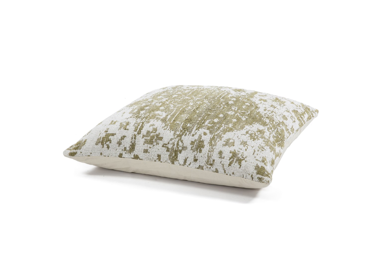 Pouf Paramount Pouf & Cushion Set 210 Creme / Oliv 80cm x 80cm