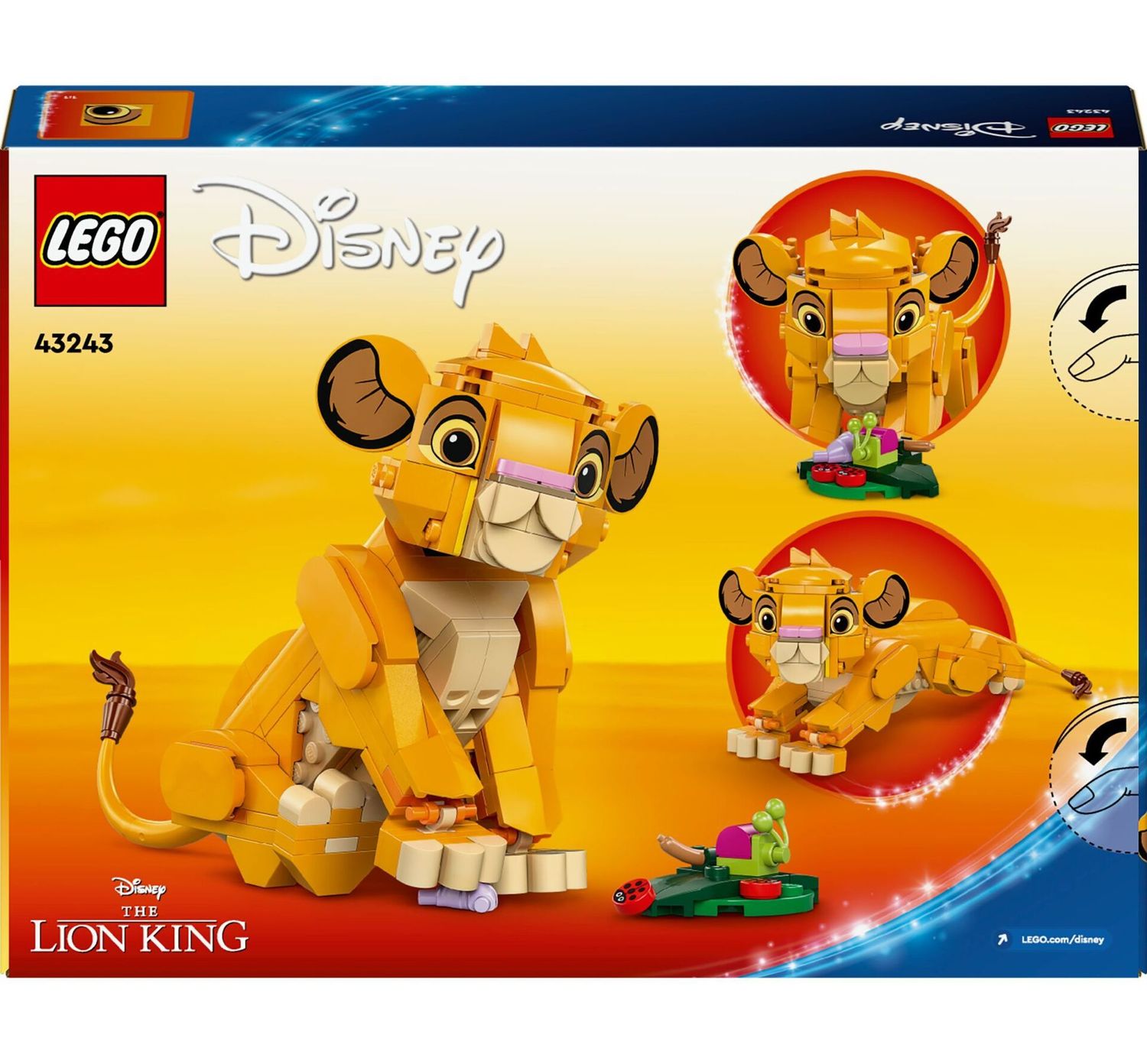 LEGO® Bau- & Konstruktionsspielzeug LEGO® Disney™ Classic 43243 - Simba, das Löwenjunge des Königs (222 Teile)