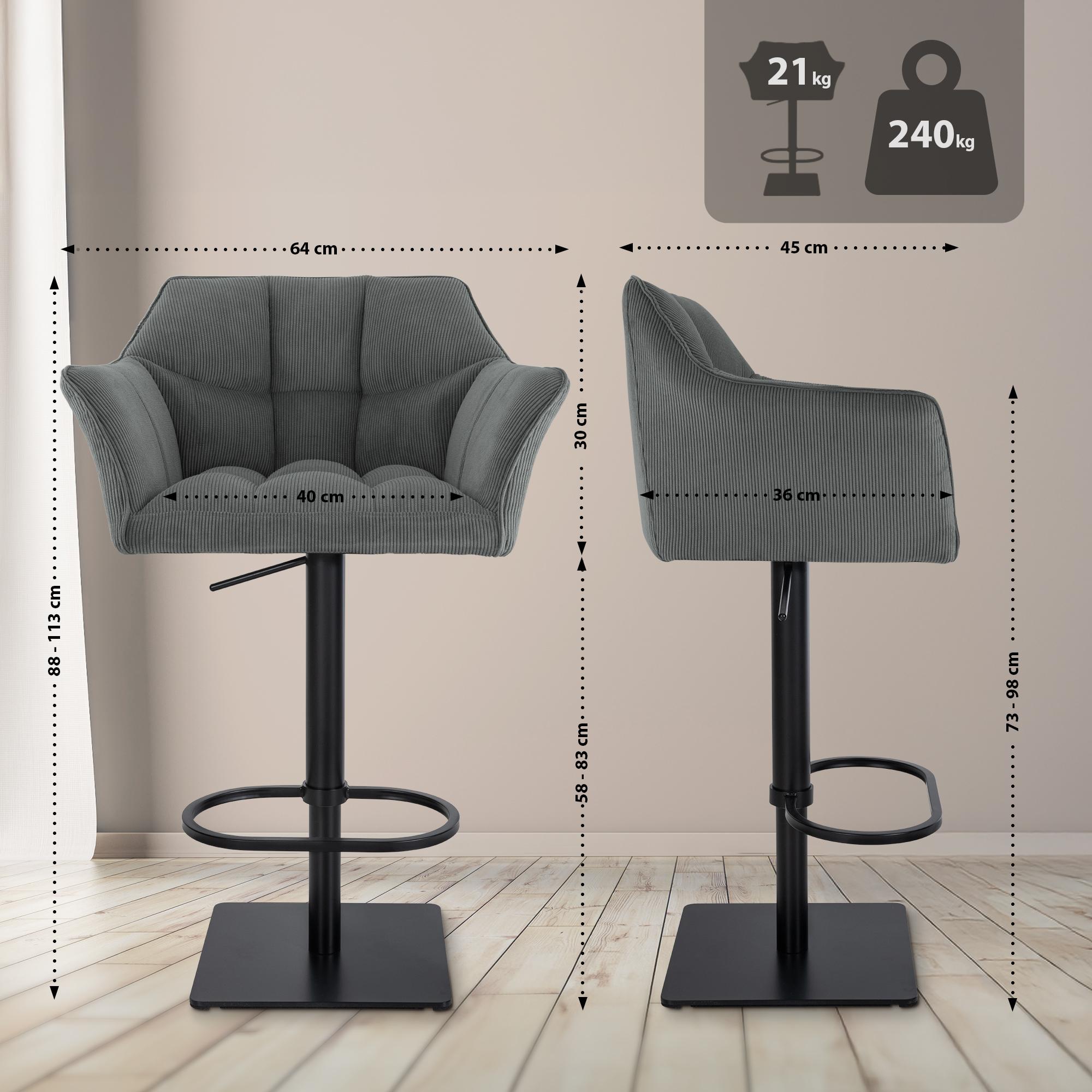 Barhocker Damaso B Cord