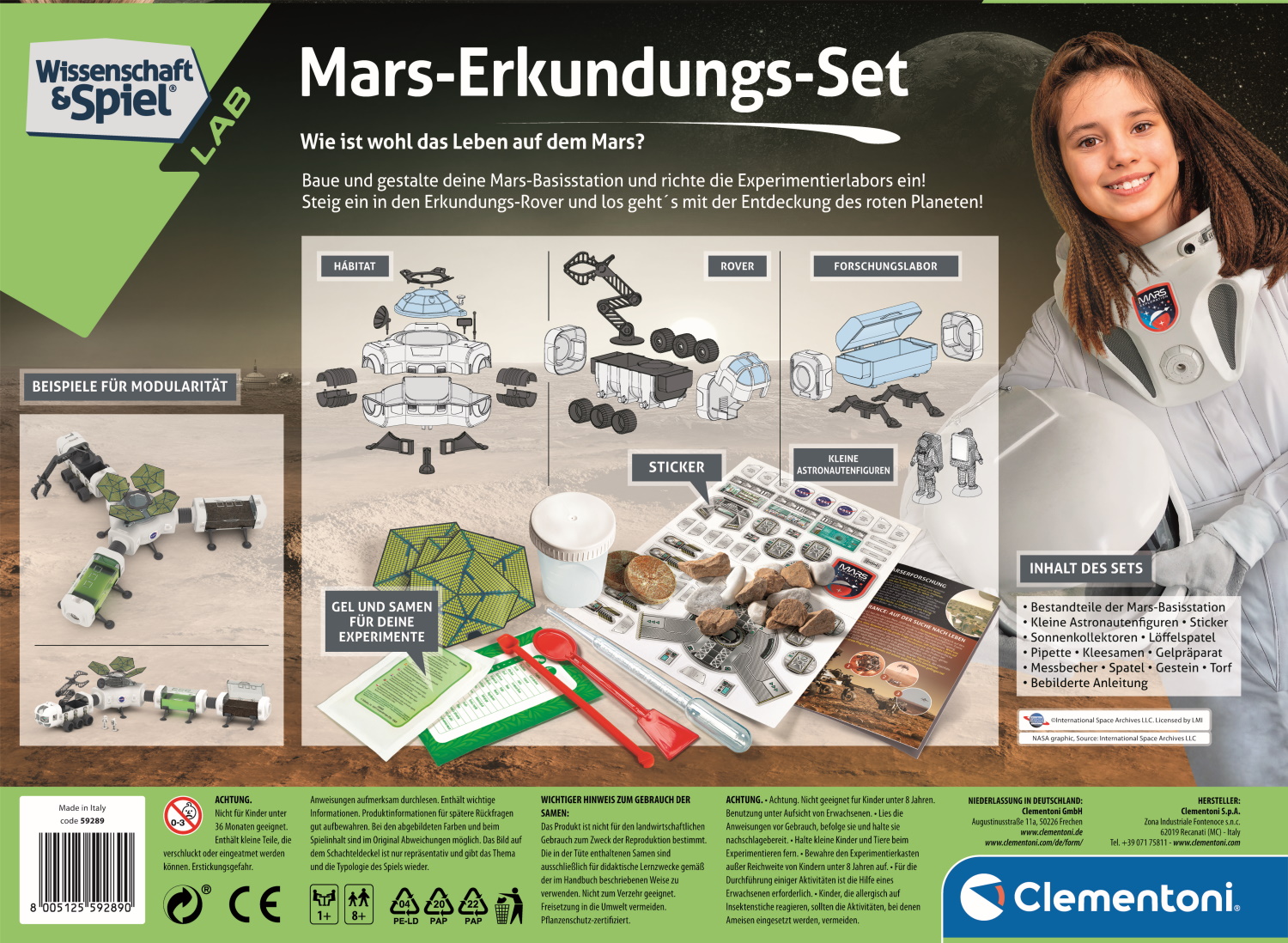 Clementoni Verschiedene Lizenzen Clementoni 59289 - Mars-Erkundungs-Set