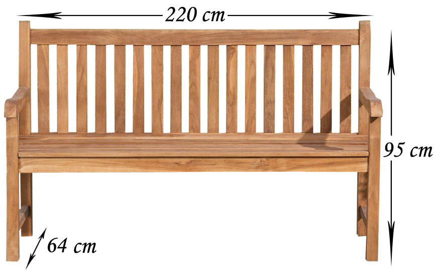Teakbank Calypso V2 220 cm