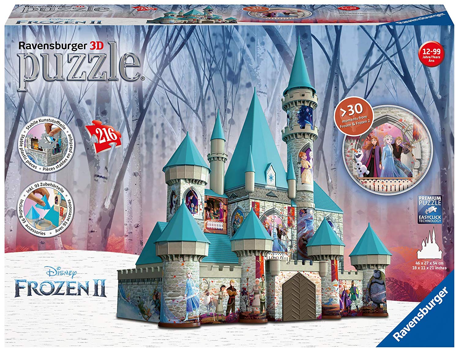 Ravensburger Puzzles Disney Frozen 2 / Die Eiskönigin 2: Schloss - 216 Teile 3D Puzzle