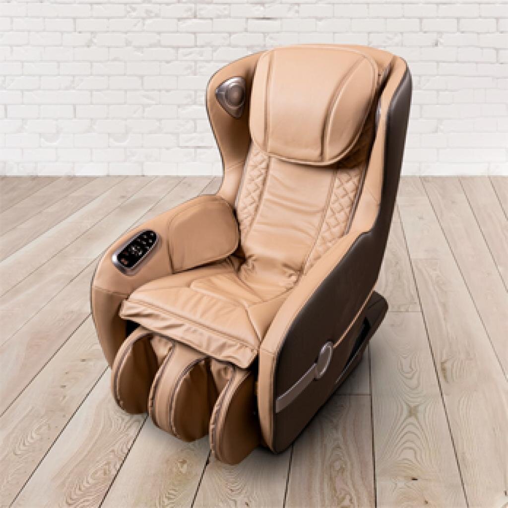 PureHaven Massage-Sessel 118x76x76 cm 6 Massagearten Rücken- Fuß- und Gesäßmassage einfache Bedienung Bluetooth-Funktion PU Leder in beige