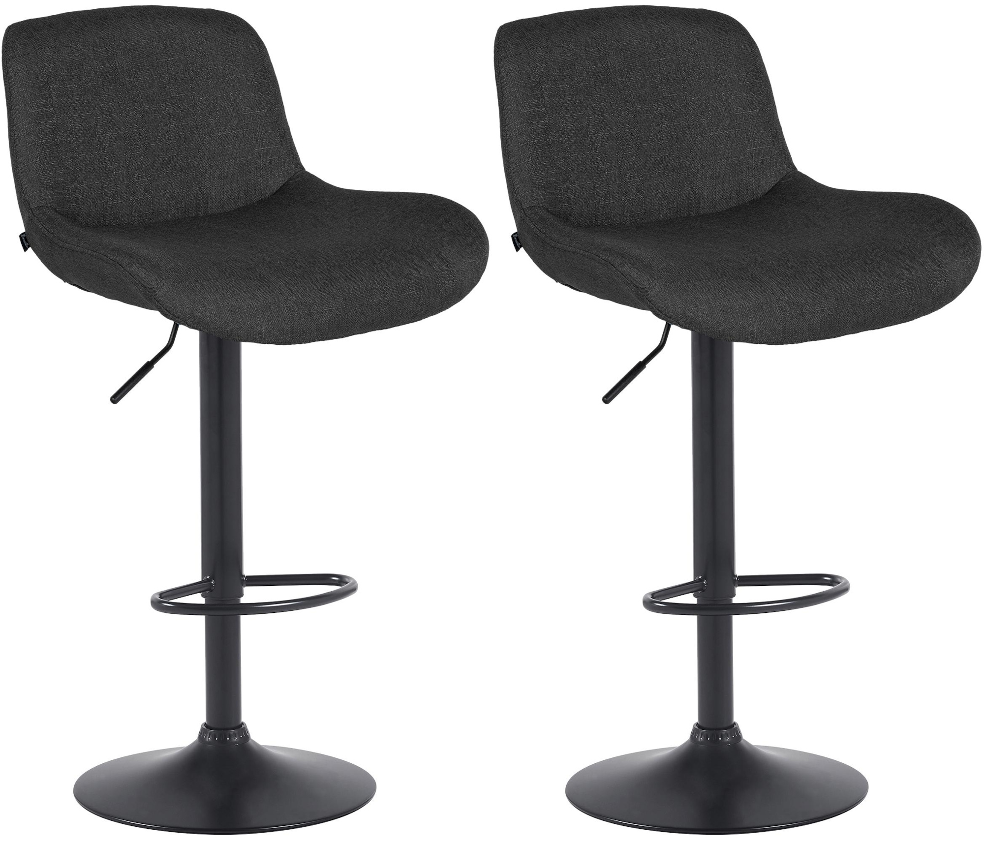 2er Set Barhocker Solon Schwarz Stoff