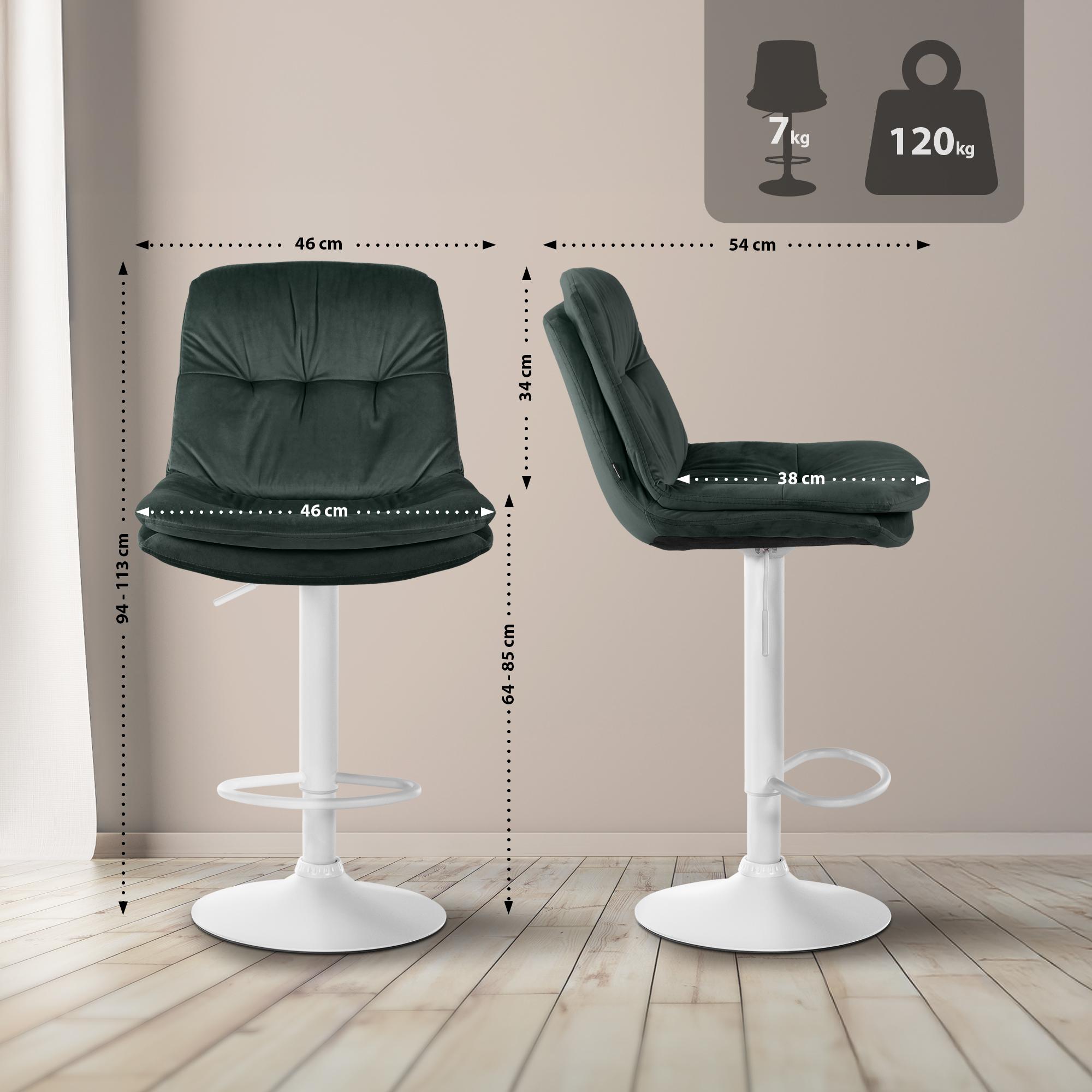Barhocker Laurel Samt weiß