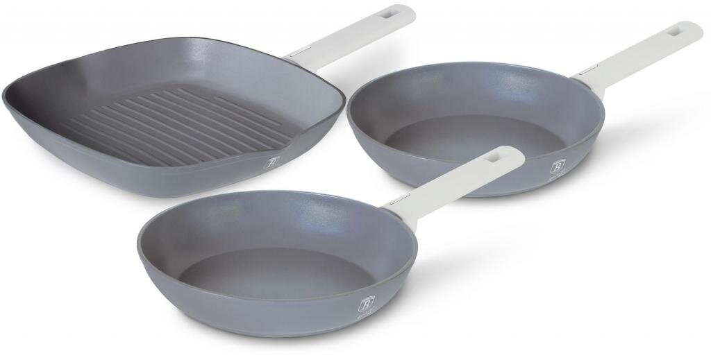 Berlinger Haus BH/7076 Aspen Collection Bratpfannen Set 3-tlg. in Grau mit Grillpfanne