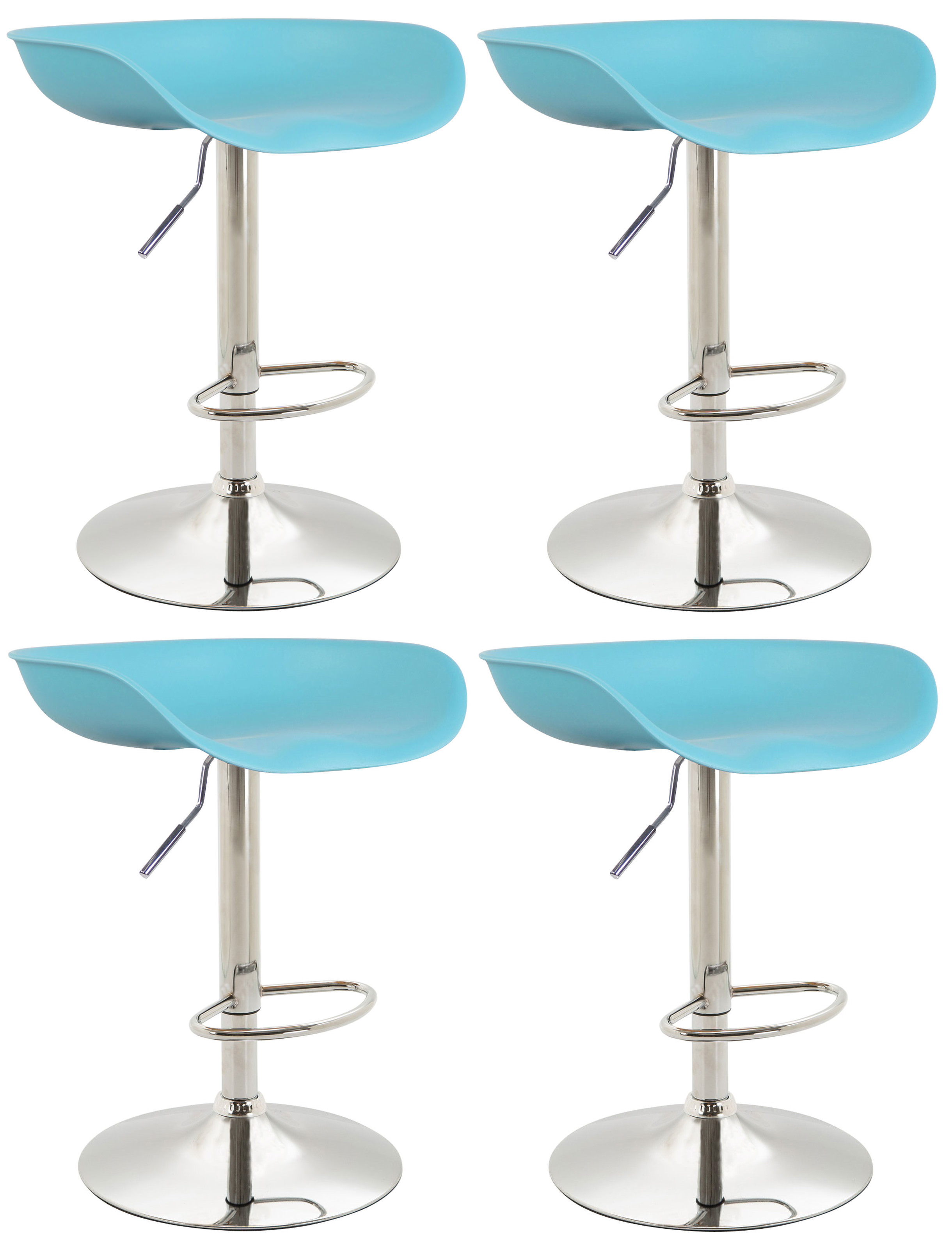 4er Set Barhocker Anaheim Kunststoff chrom
