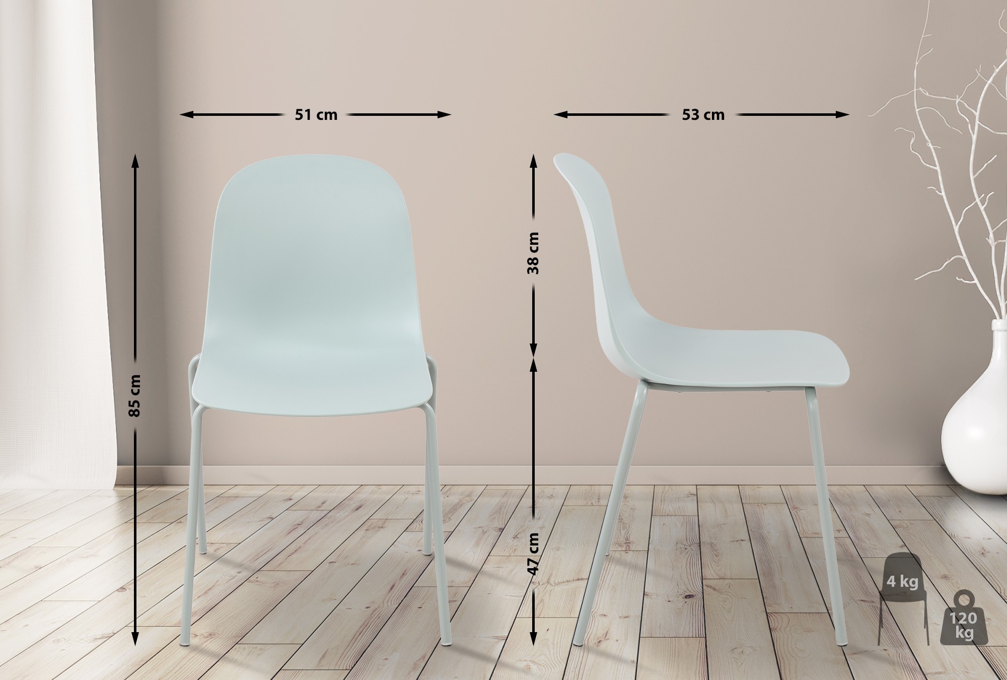 2er Set Stuhl Hardin