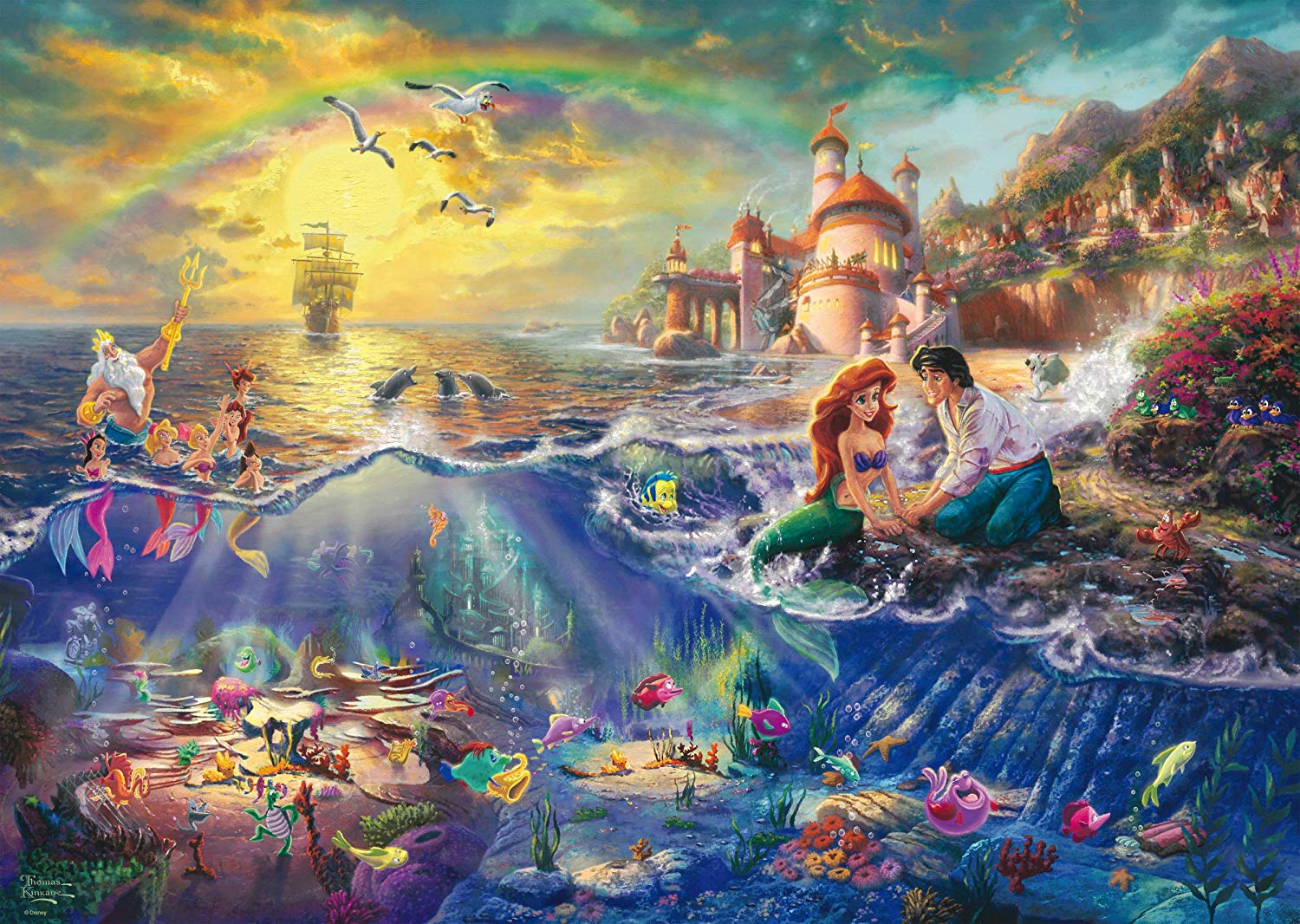 Schmidt Spiele GmbH Puzzles Disney, Arielle - 1000 Teile Puzzle (Thomas Kinkade)
