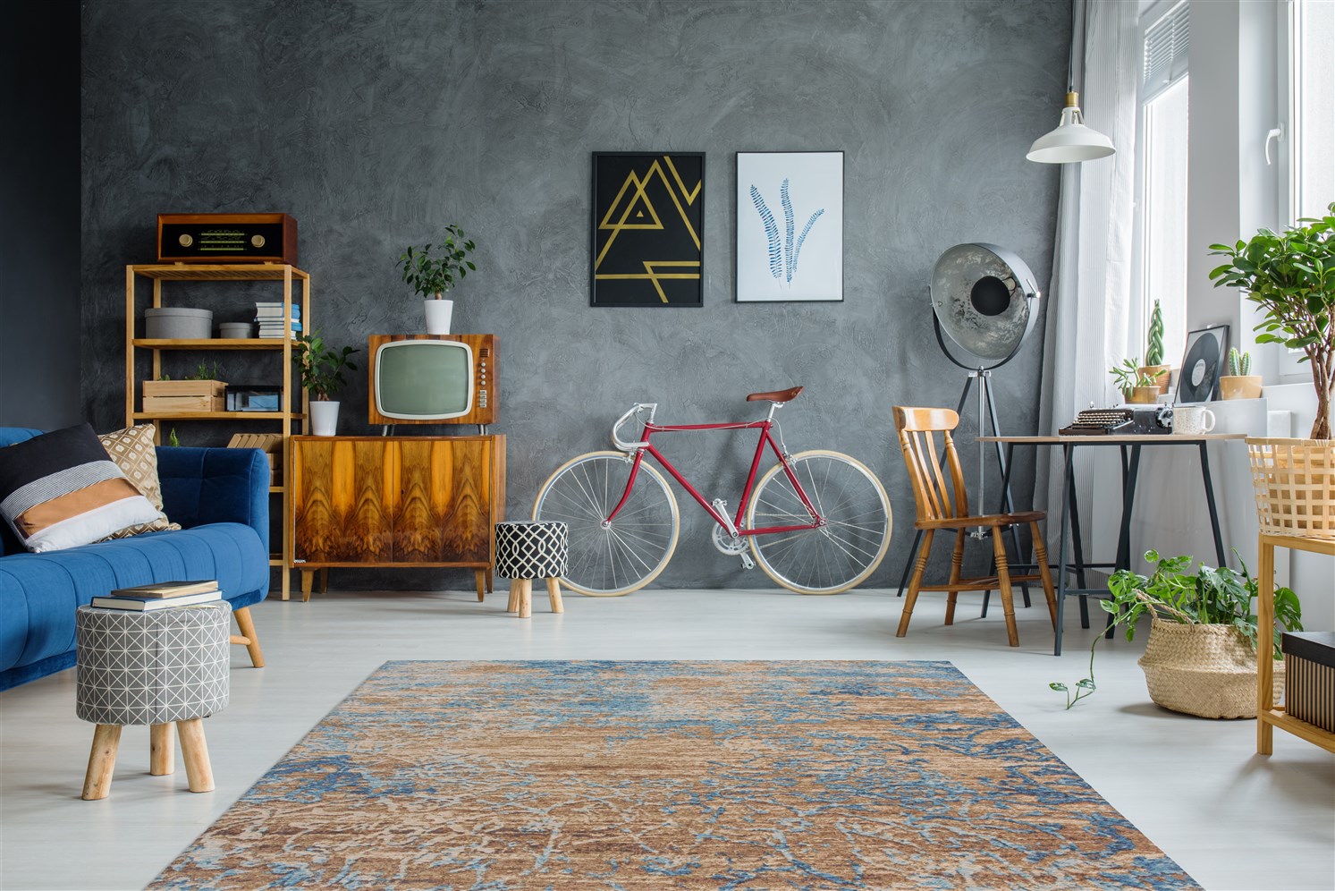 Teppich Blaze 625 Blau / Beige 115cm x 170cm