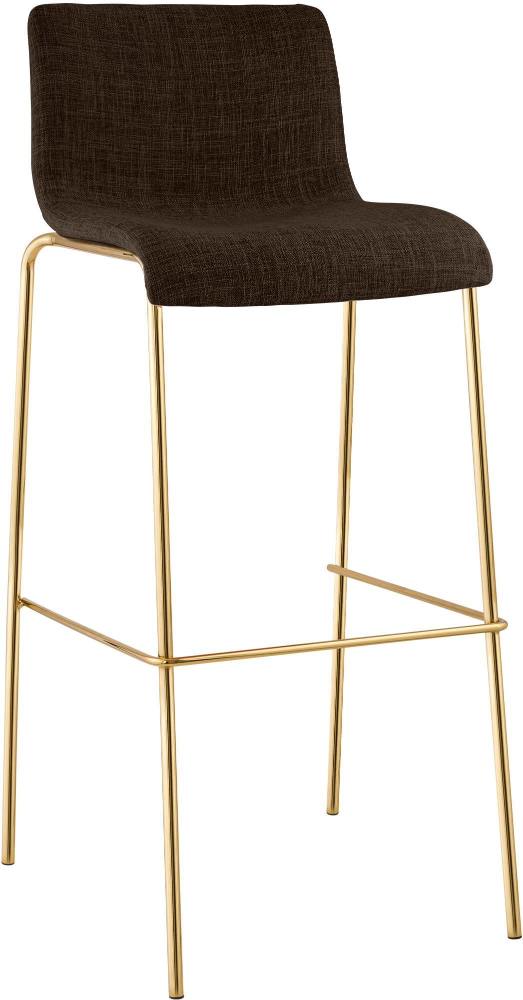 Barhocker Hoover Stoff 4-Fuß Gold