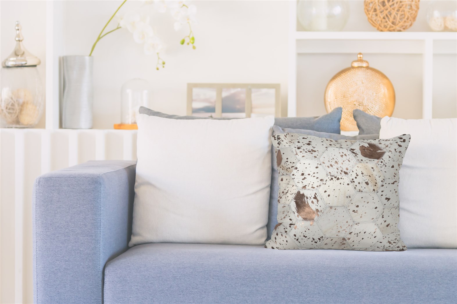 Deko-Kissen Spark Pillow 210 Elfenbein / Chrom 40cm x 60cm