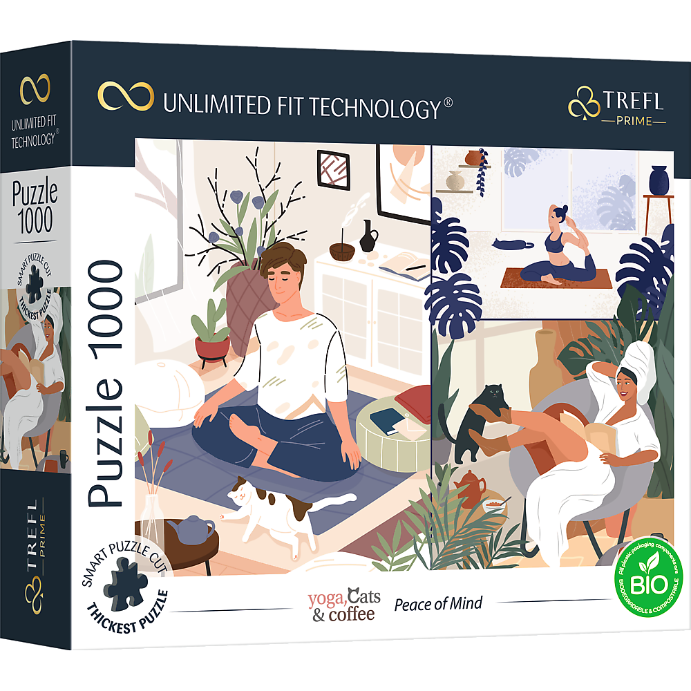 Trefl Puzzles Yoga, Cats & Coffee: Peace of Mind / ADOBE STOCK_L - UFT Puzzle 1000 Teile