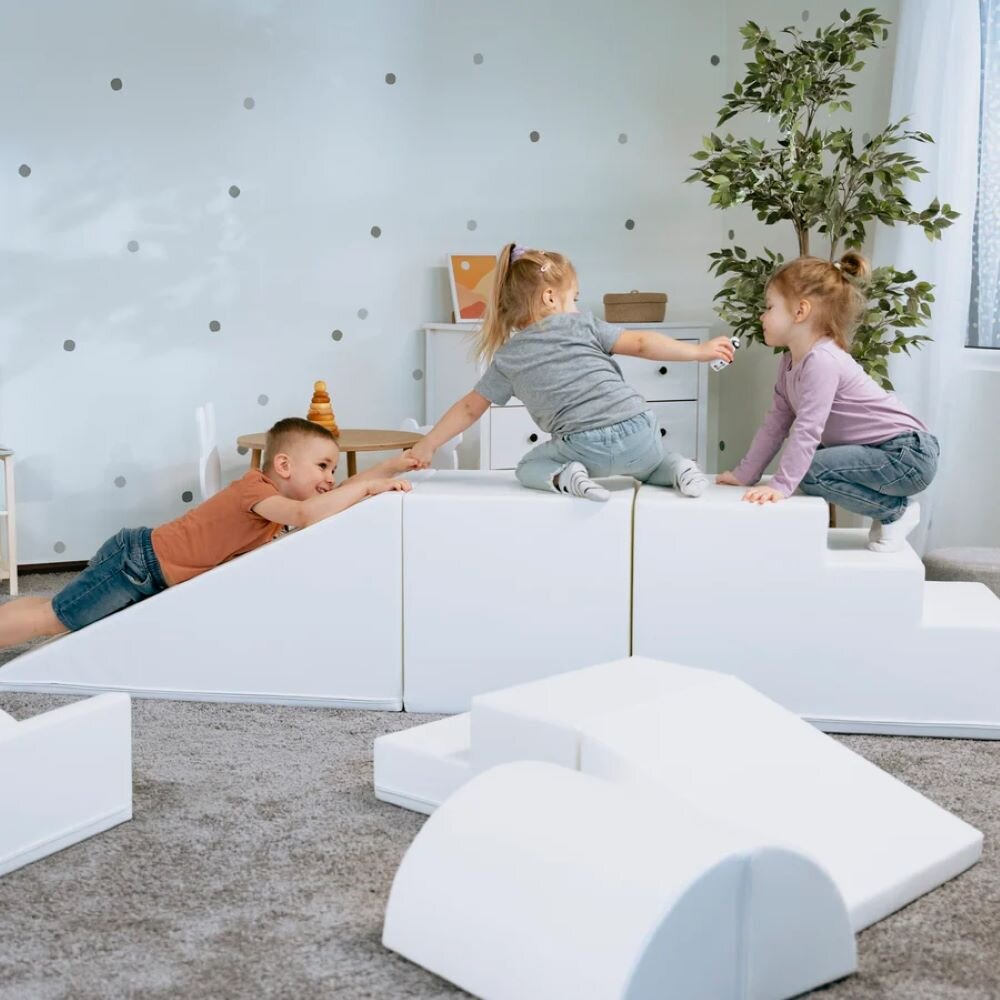 IGLU Softplay PEPI RER SIA IGLU Großes Party Set aus mehreren bunten Schaumstoff-Spielmodulen - Weiß - mit Rampe, Rutsche und Ballbecken,für Kinder – Ansicht 3