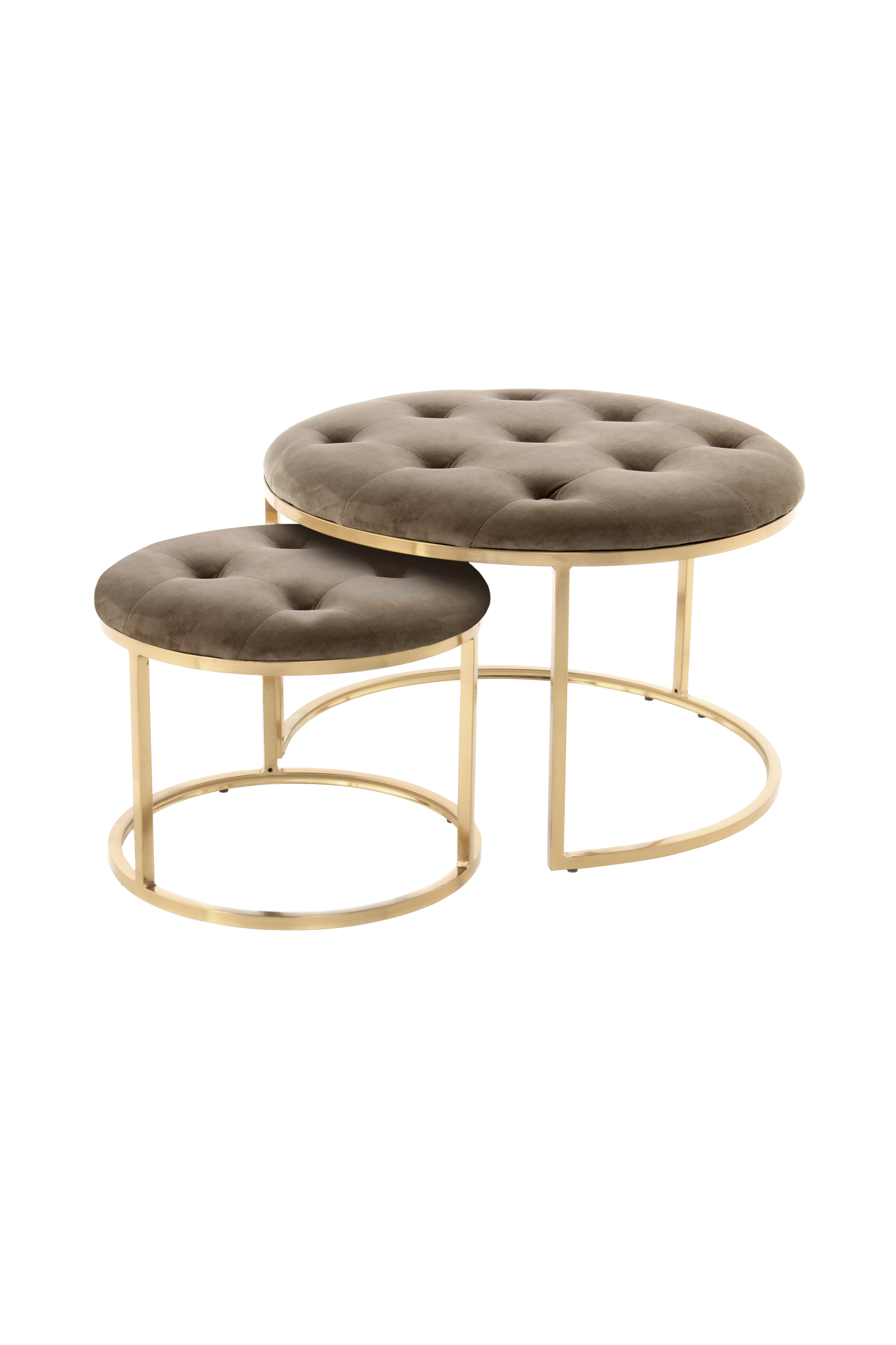 Hocker Hocker Becky 525 2er-Set Taupe / Gold