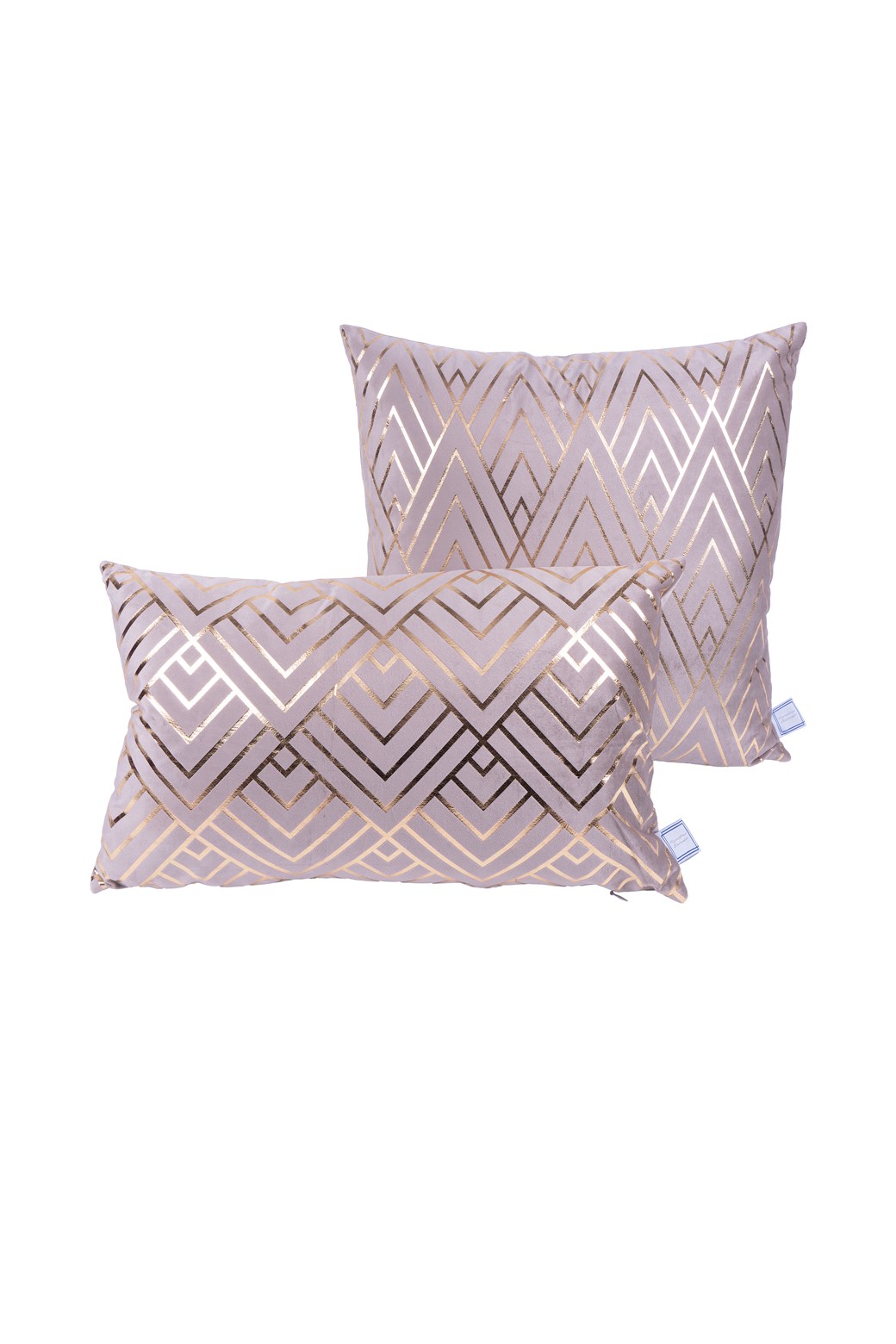 Deko-Kissen Dekokissen Prisma 225 2er-Set Taupe / Gold