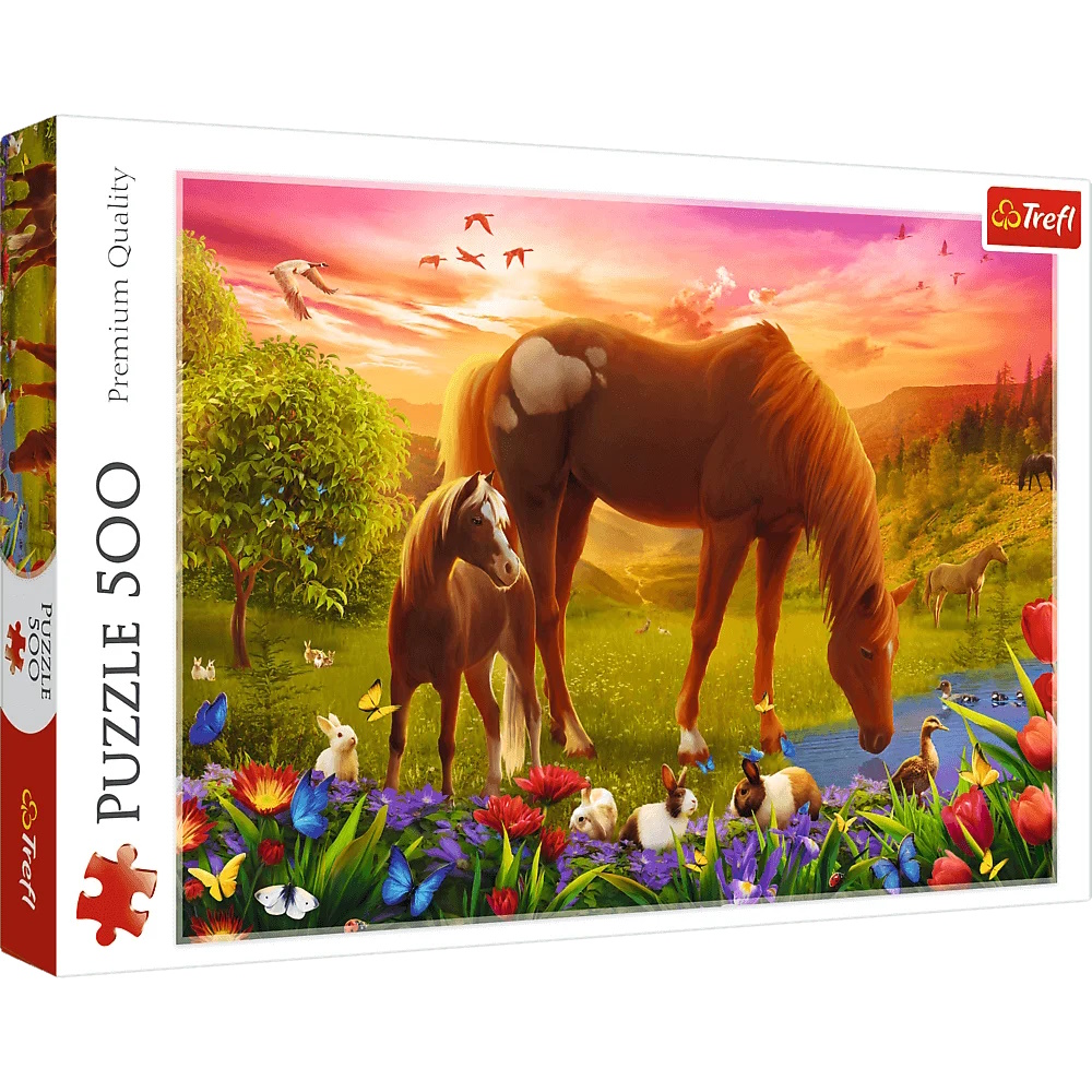 Trefl Puzzles Pferde auf der Wiese - Puzzle 500 Teile