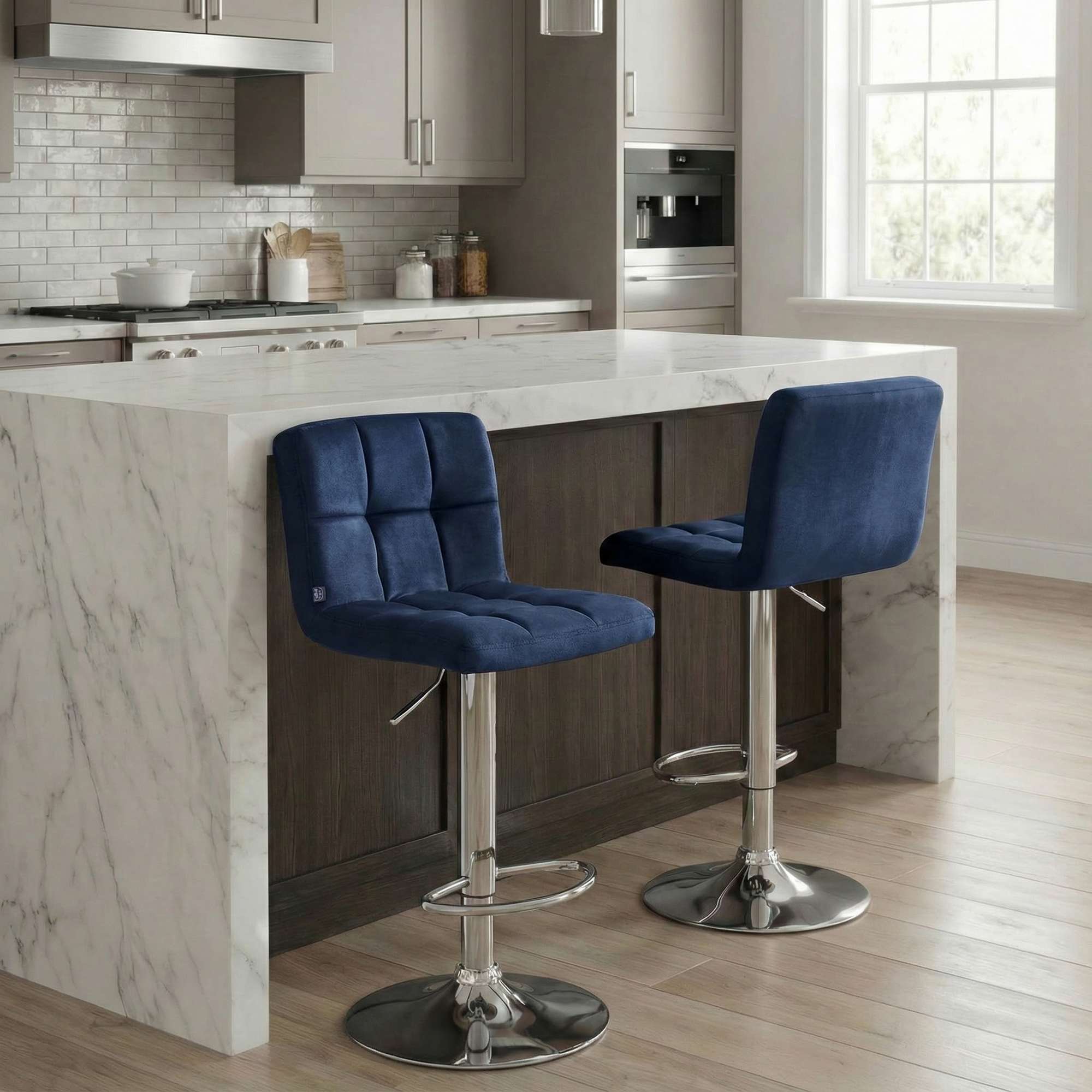 Barhocker Peru Samt chrom