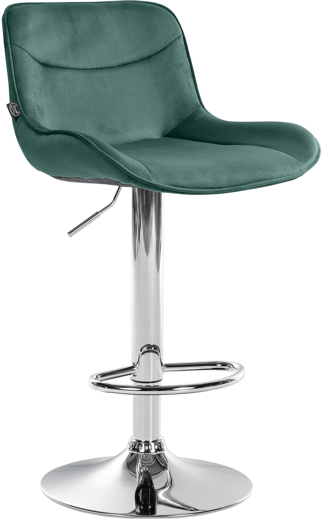Barhocker Vonore Samt chrom