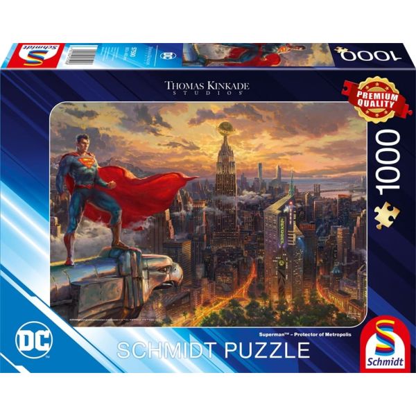 Schmidt Spiele GmbH Puzzles Superman, Protector of Metropolis - Puzzle 1000 Teile - Thomas Kinkade Collection
