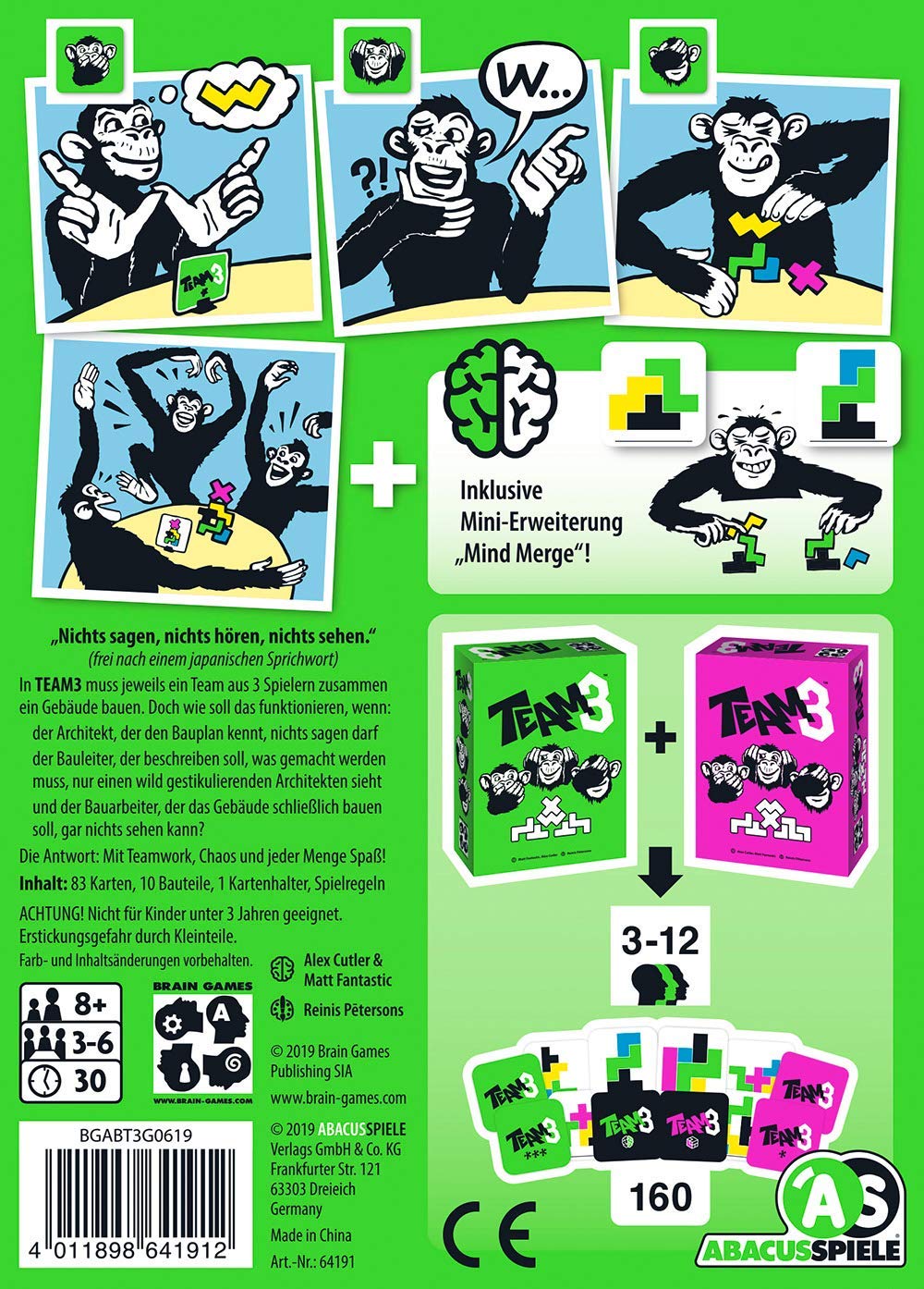 ABACUSSPIELE Brettspiele & Gesellschaftsspiele Abacus Spiele 64191 - Team 3, grün