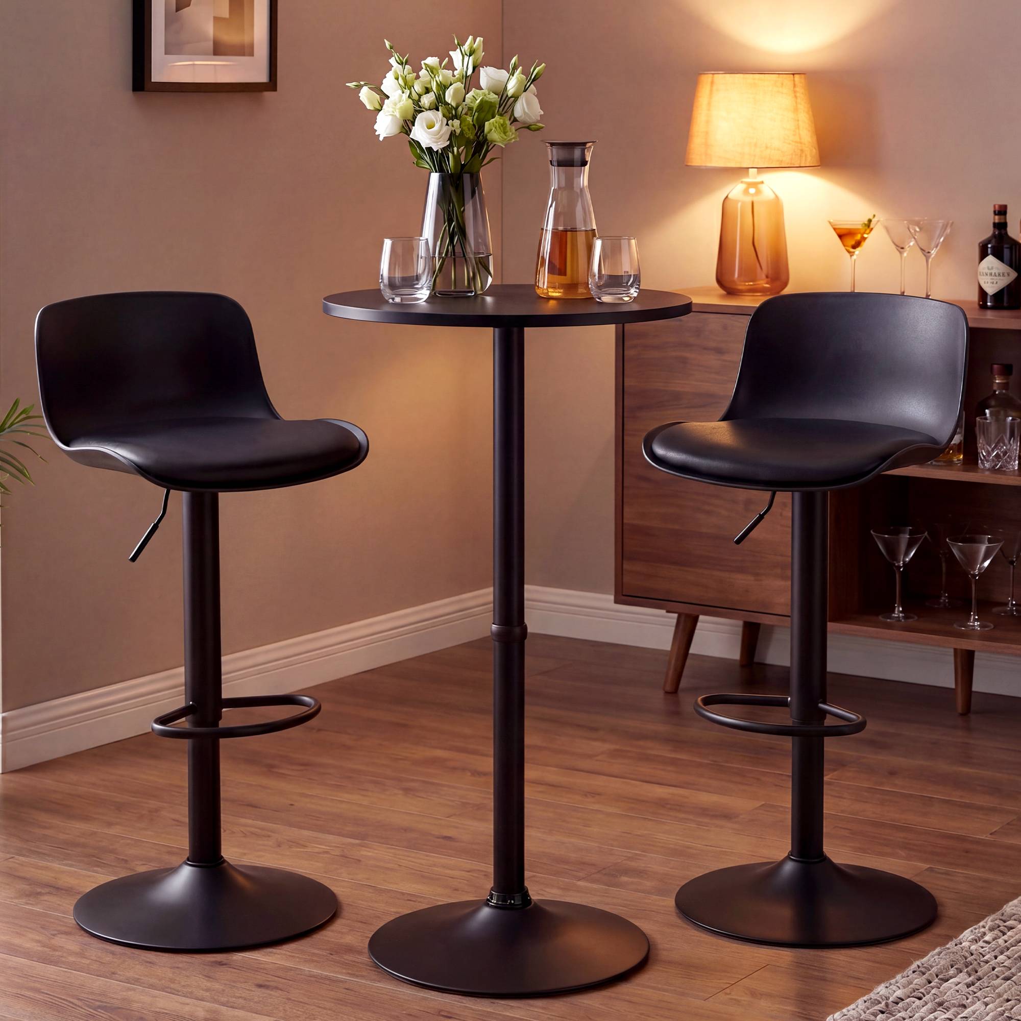 2er Bartisch Set Velor Kunstleder