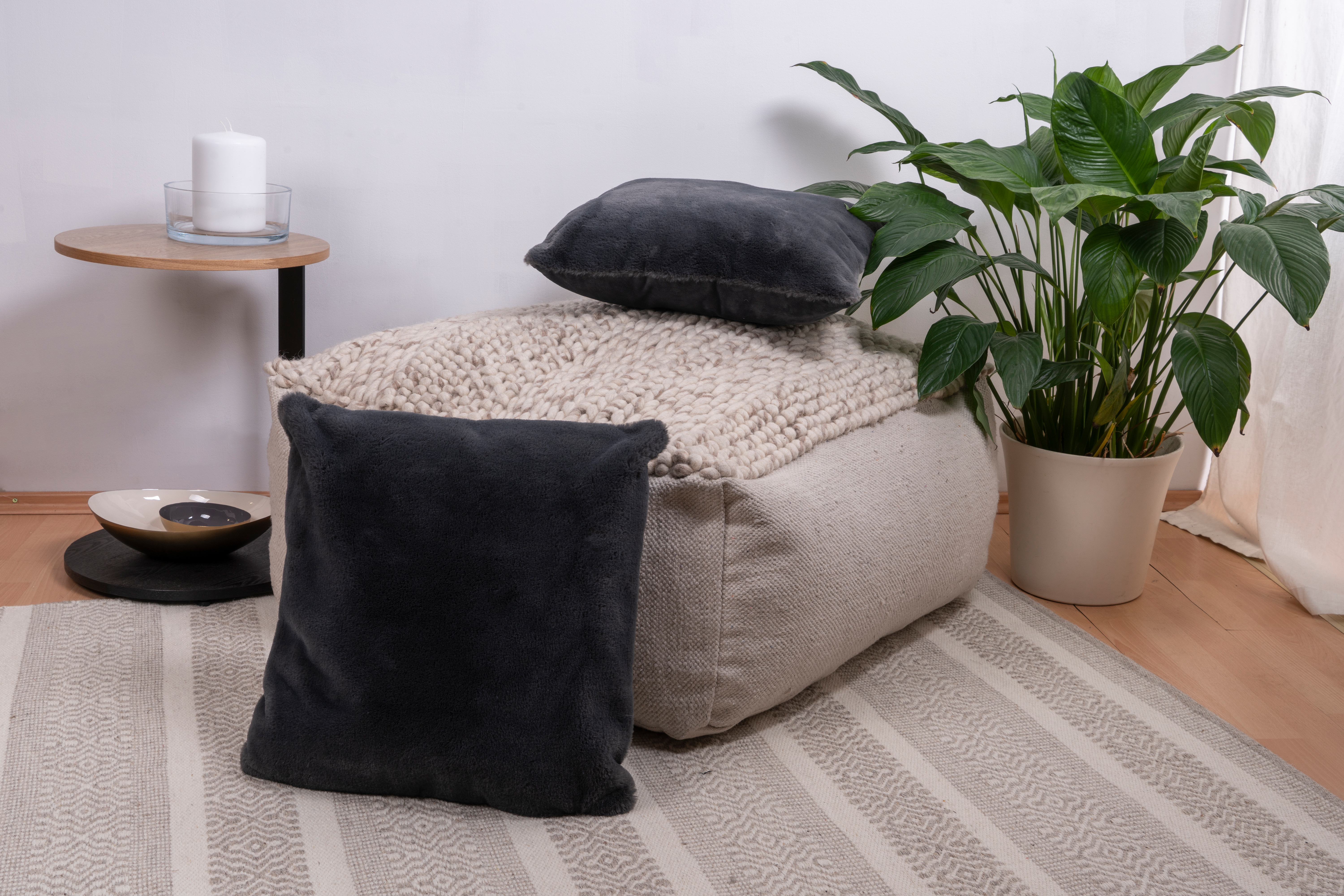 Deko-Kissen Dekokissen Aimee 625 2er-Set Anthrazit