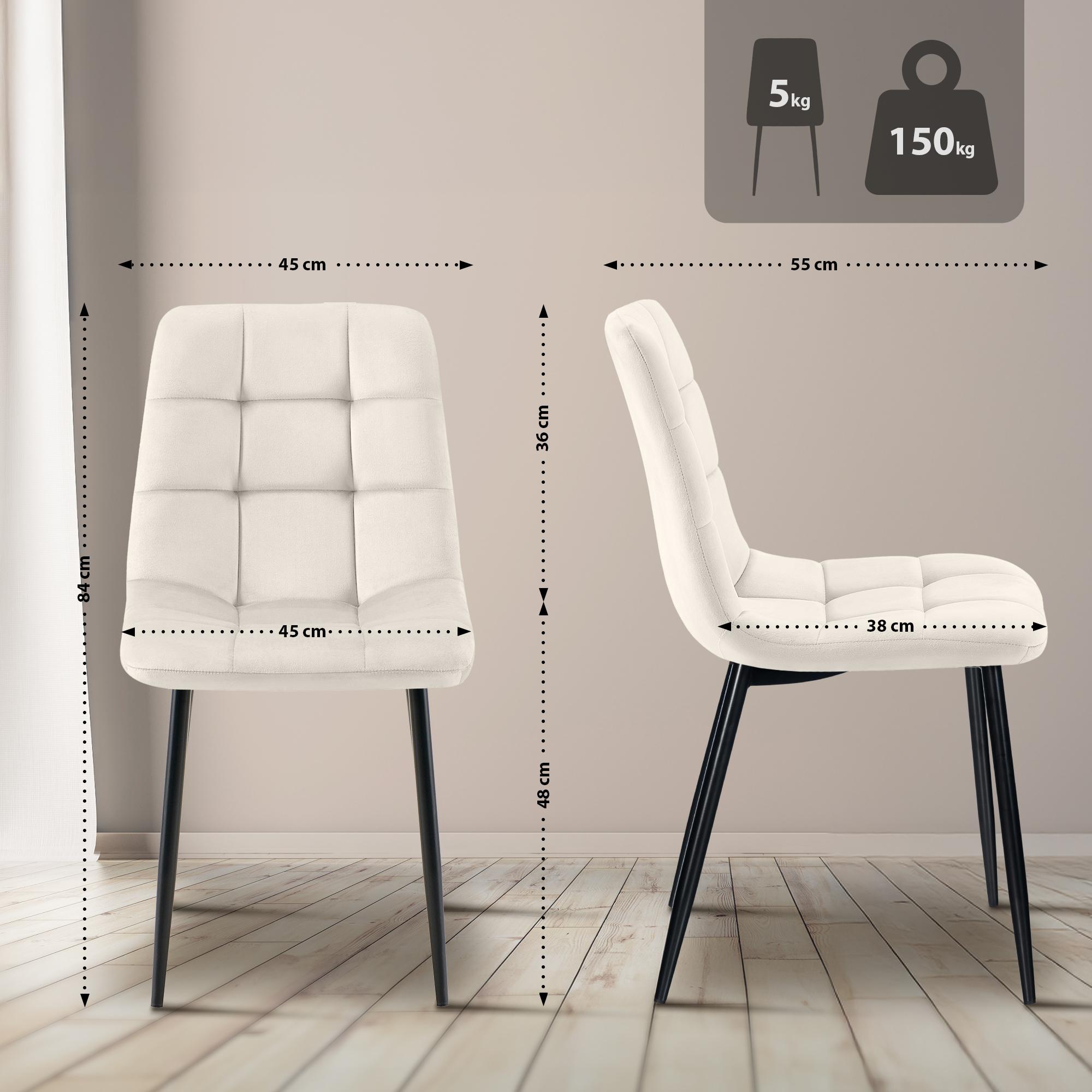 4er Set Esszimmerstuhl Tilde Samt