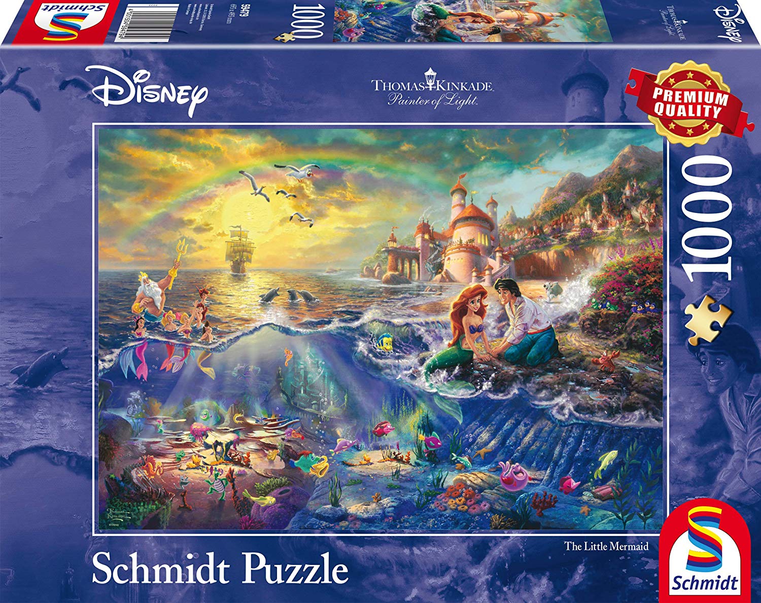 Schmidt Spiele GmbH Puzzles Disney, Arielle - 1000 Teile Puzzle (Thomas Kinkade)