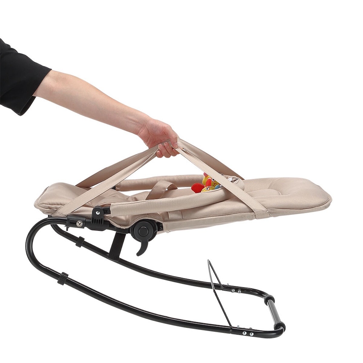 BabyTrold Skrastol Babywippe Sandfarben mit Spielbügel, verstellbar < 9 kg