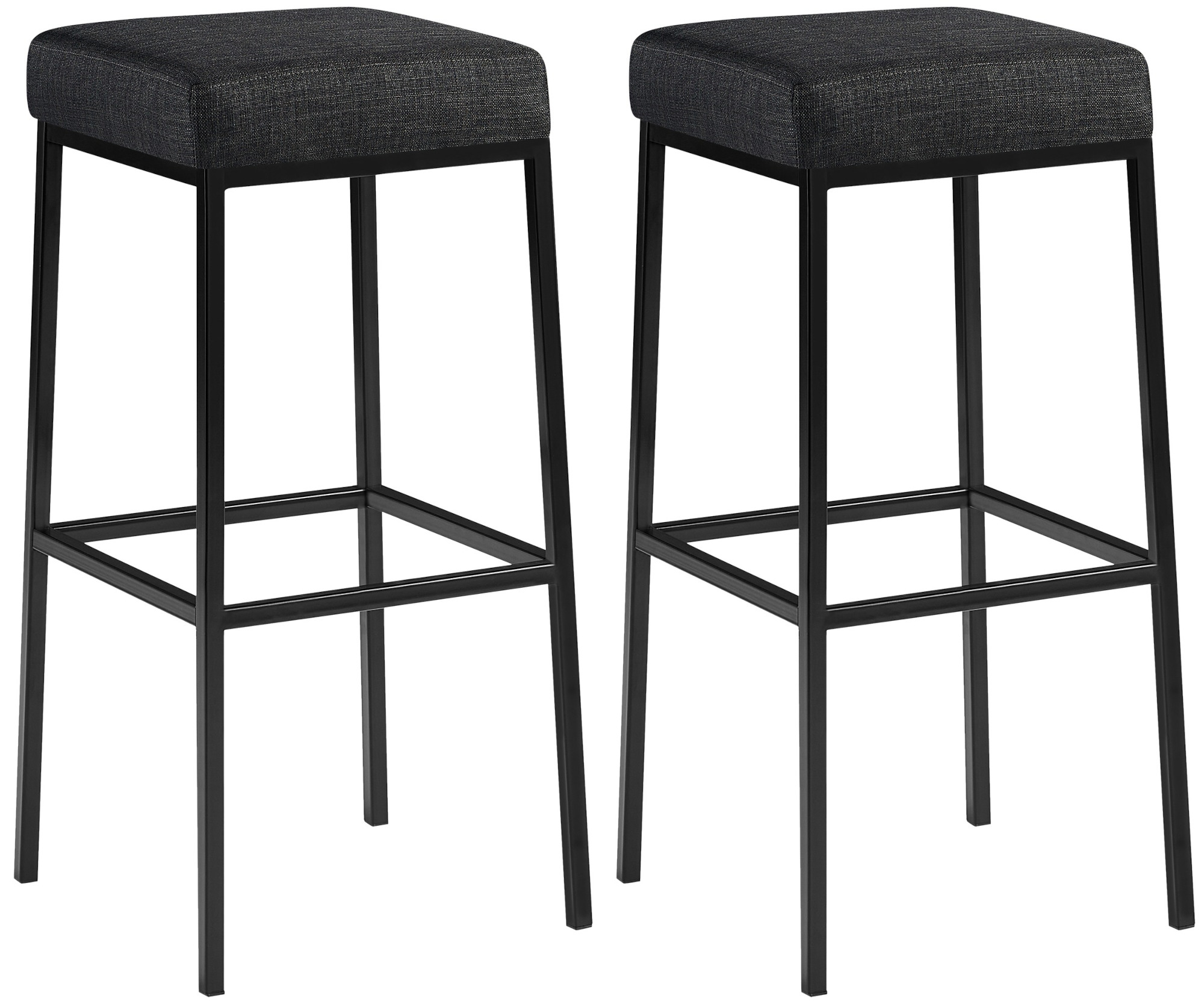 2er Set Barhocker Montreal 80 Stoff schwarz