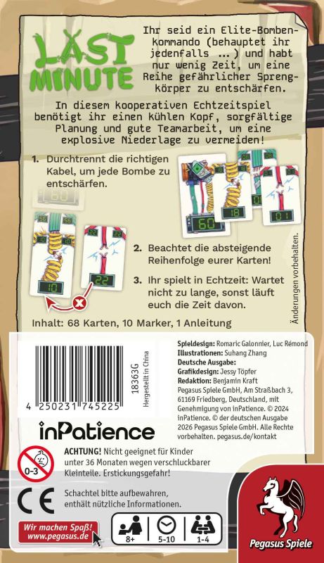 Pegasus Brettspiele & Gesellschaftsspiele Last Minute – Familienspiel