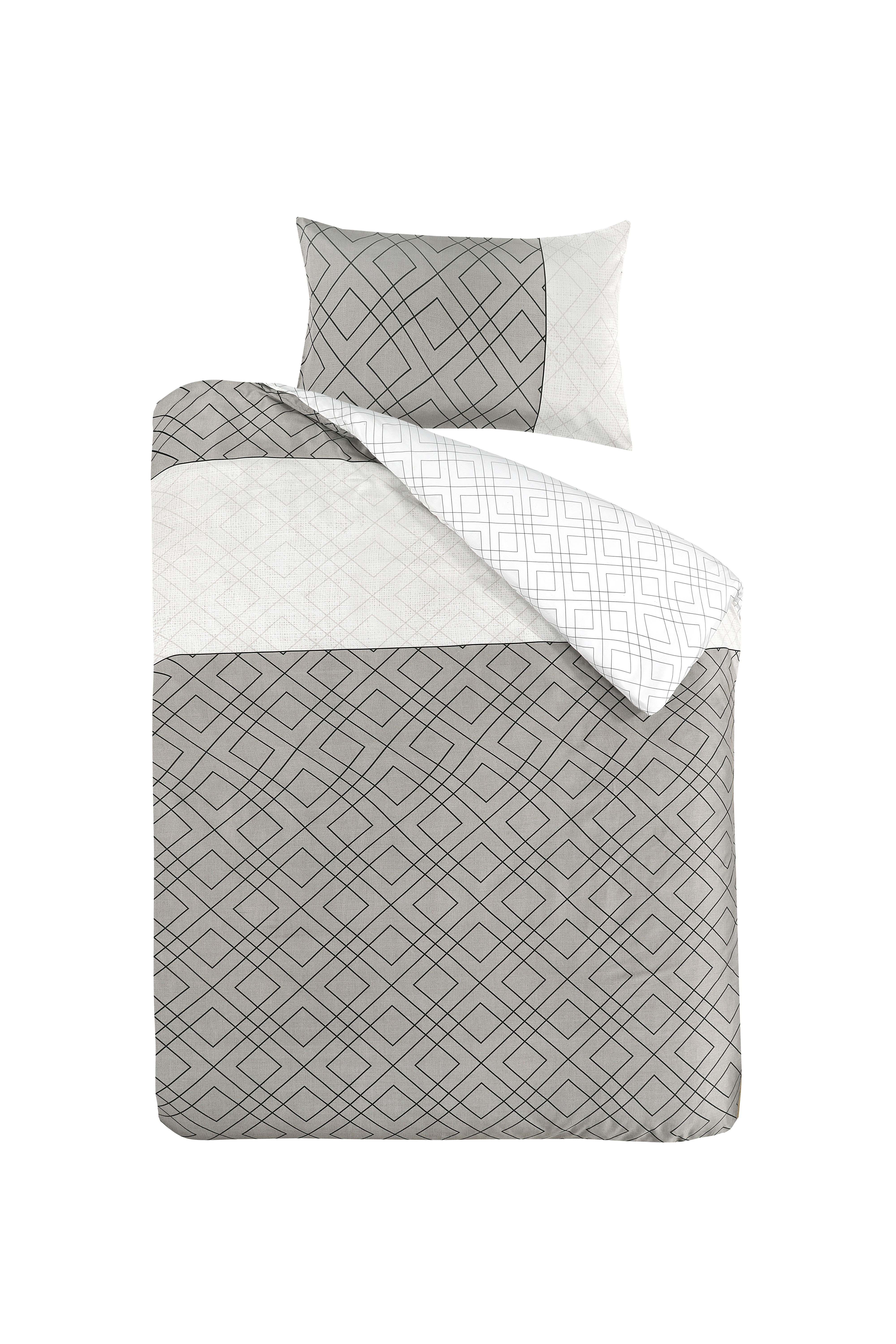 Bettwäsche Bettwäsche Heather 125-FR Grau 140cm x 200cm / 65cm x 65cm