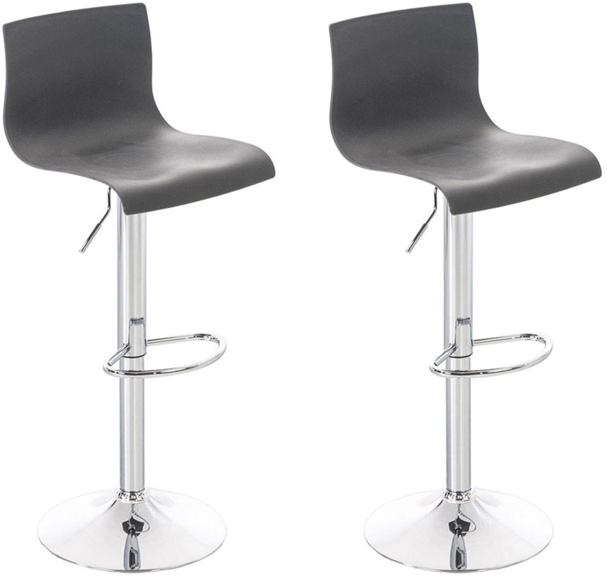 2er Set Barhocker Hoover Kunststoff chrom