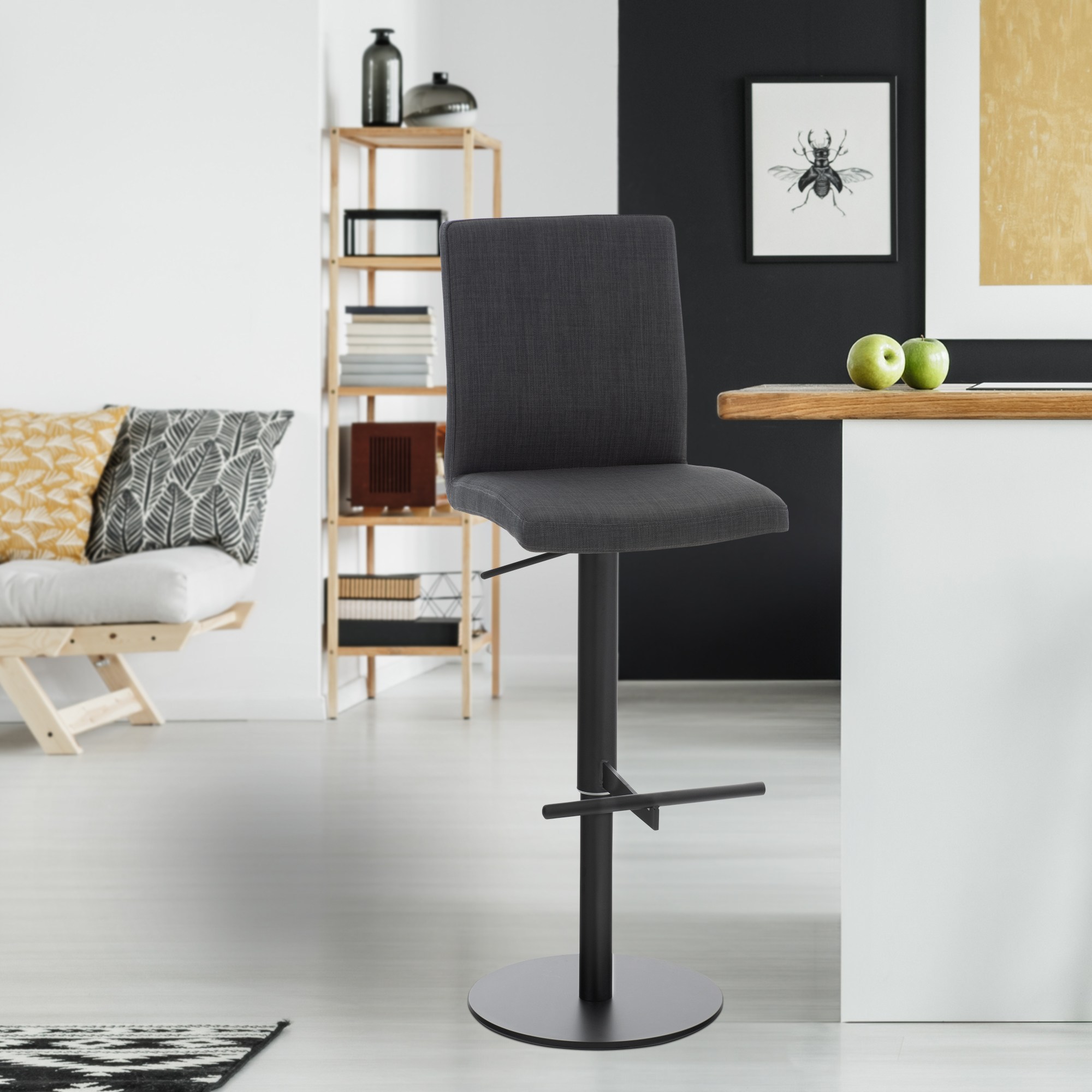 Barhocker Cadiz Stoff schwarz