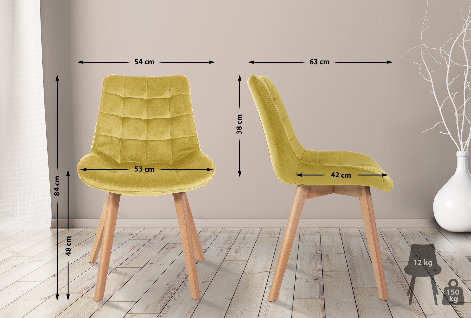 2er Set Stühle Brook Samt