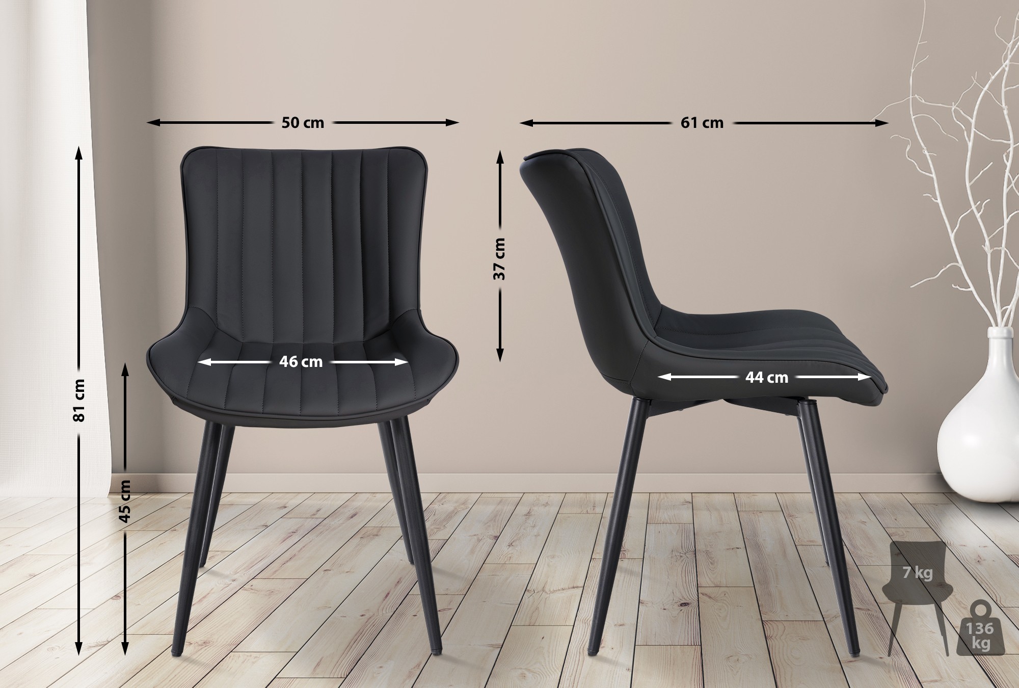 2er Set Stühle Largo Kunstleder