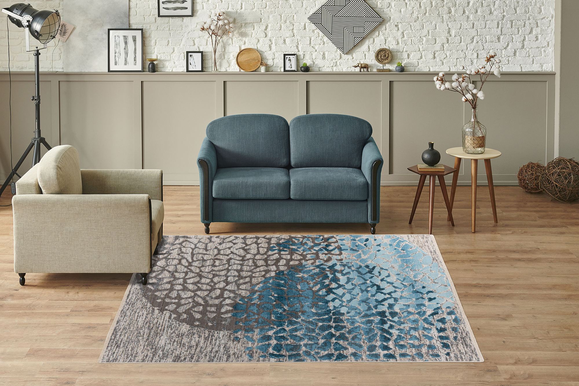 Teppich Milan 425 Multi / Blau 120 x 170 cm