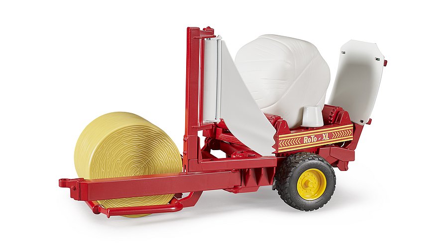BRUDER Modelle & Fahrzeuge Bruder 02122 - Ballenwickler mit ockerbraunem und weißem Rundballen