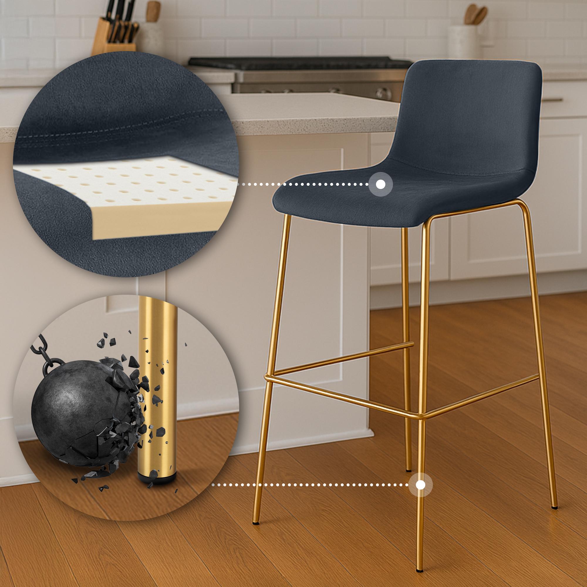 Barhocker Hoover Samt 4-Fuß Gold