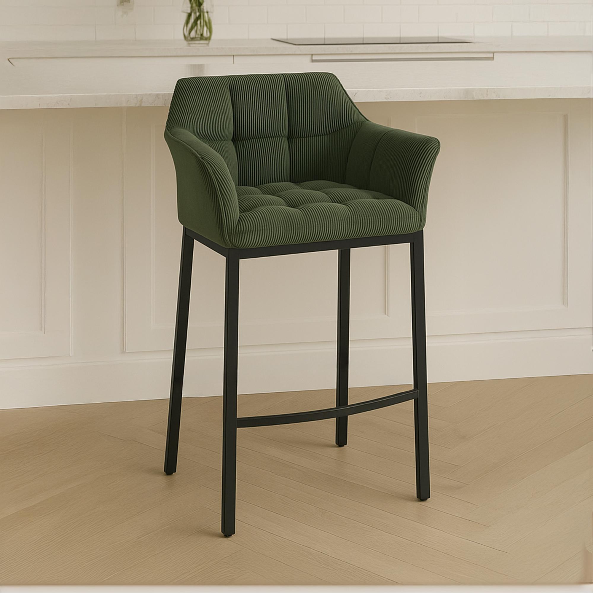 Barhocker Damaso B Cord mit 4-Fuß Gestell