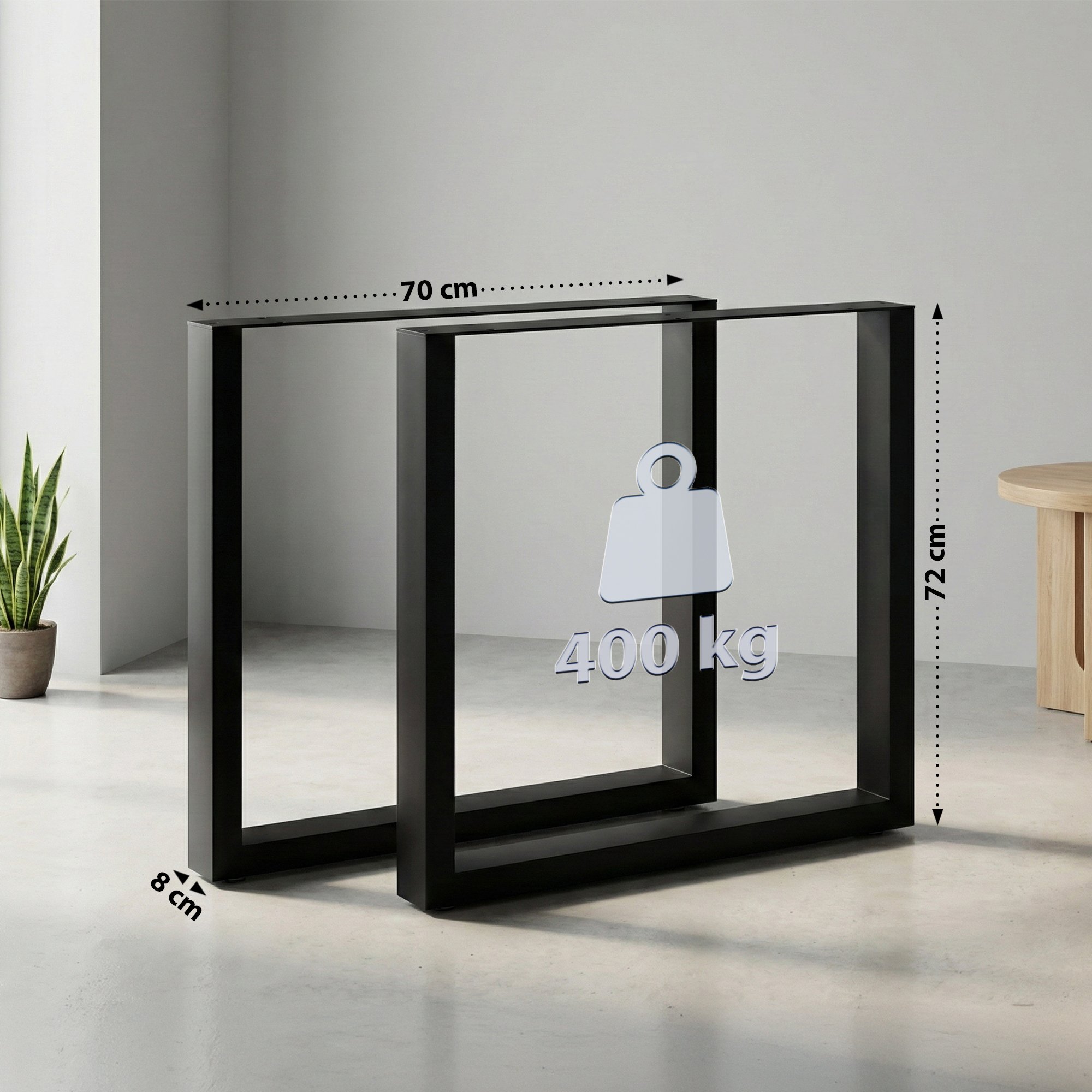 2x Tischbeine Ilkan, 70 cm