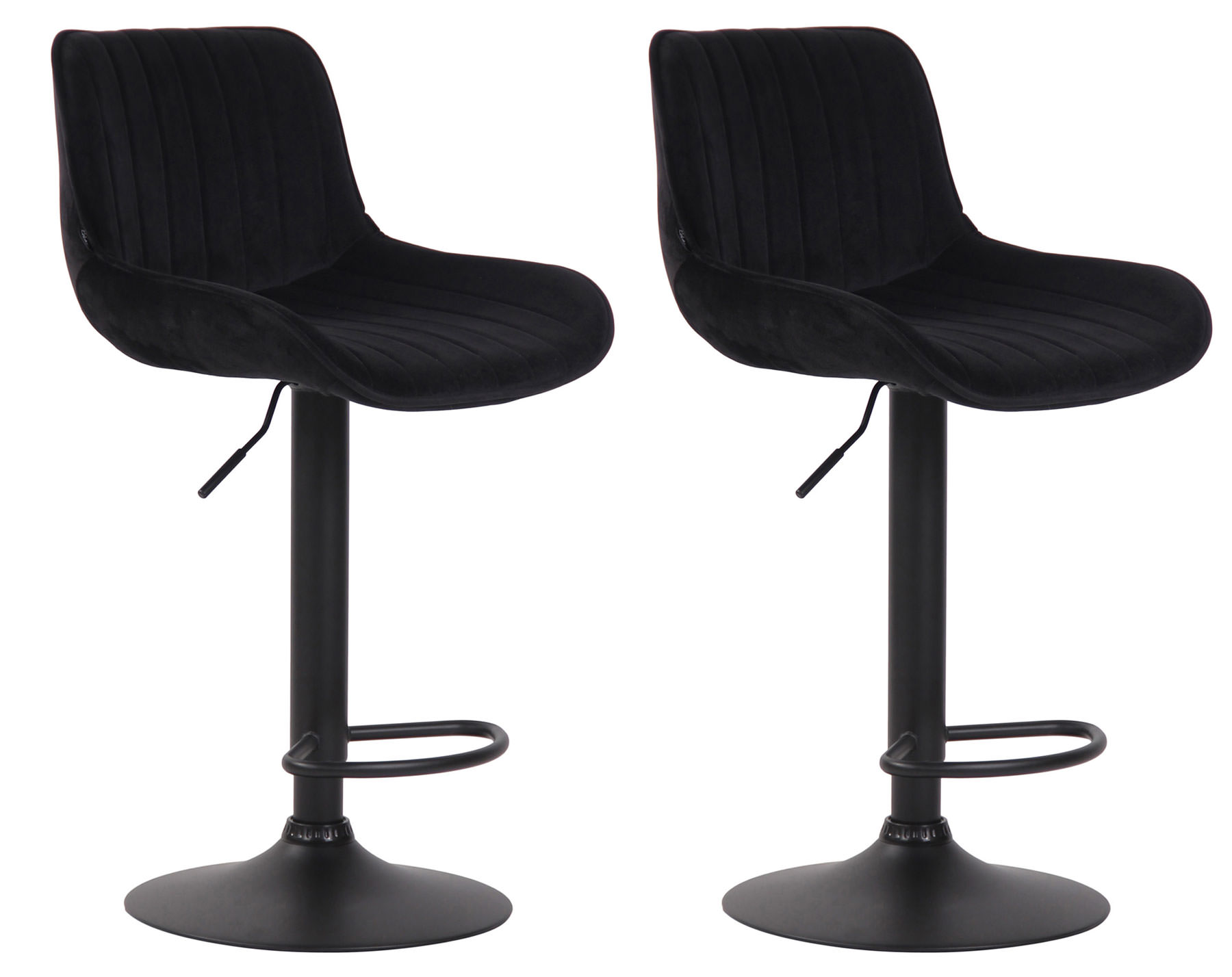 2er Set Barhocker Lentini Samt schwarz