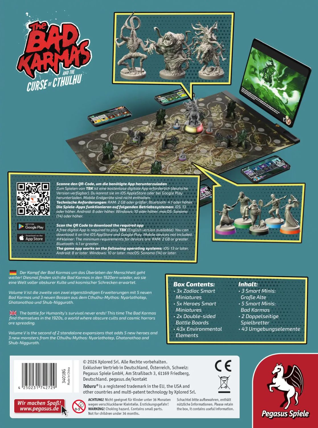 Pegasus Brettspiele & Gesellschaftsspiele Teburu: The Bad Karmas and the Curse of Cthulhu: Volume 5 [Erweiterung] – Expertenspiel