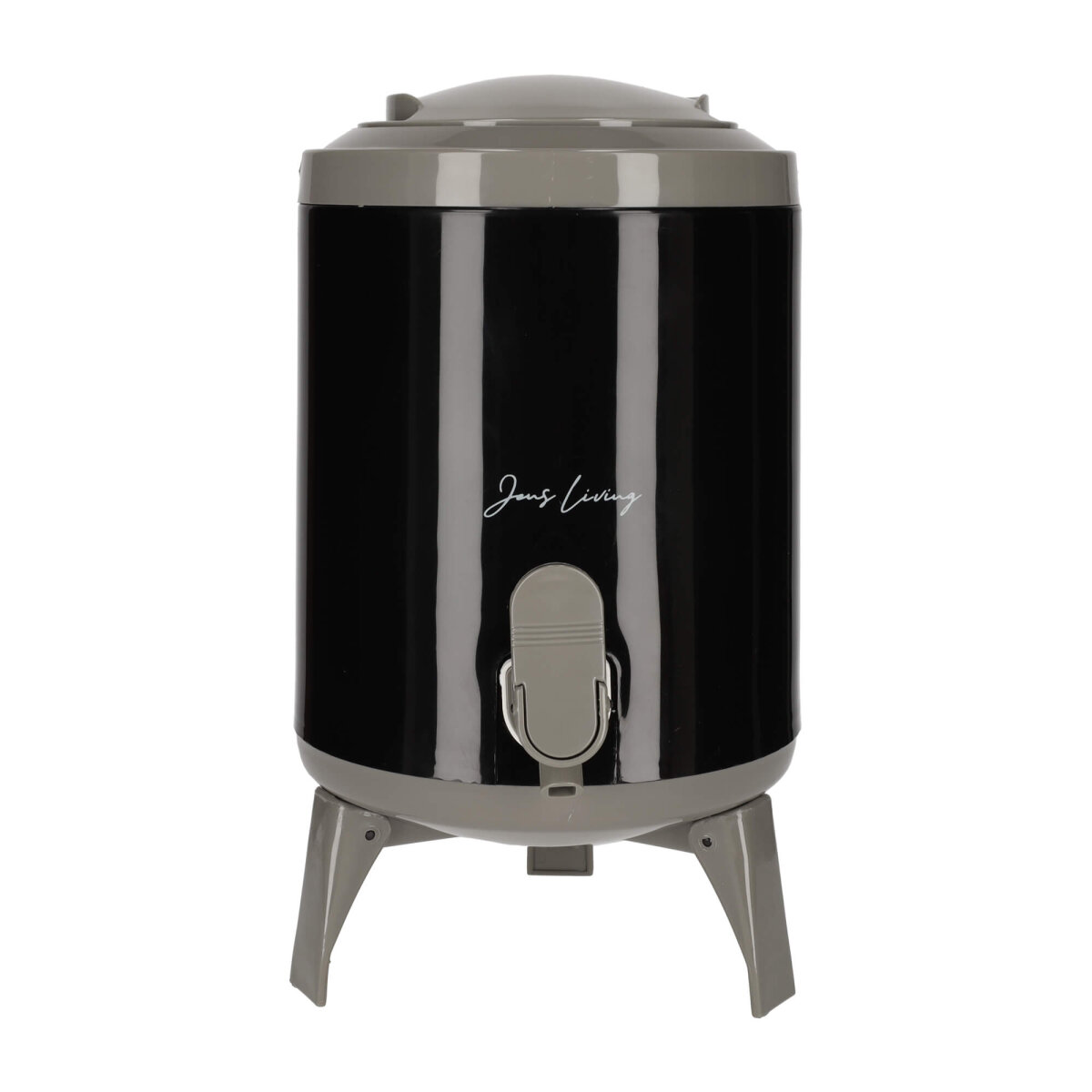 The Gift Groothandel BV JENS Living Saftspender Set mit 4 Bechern & Ständer | 4L Getränkespender für Party, Garten & Buffet | Robuste Glaskaraffe / Wasserspender in Schwarz – Ansicht 5