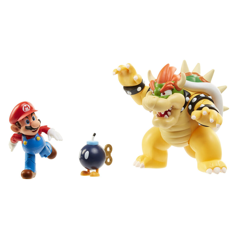 Jakks Pacific Sammel- & Spielfiguren Nintendo Super Mario - Spielfiguren-Set Bowser vs. Mario